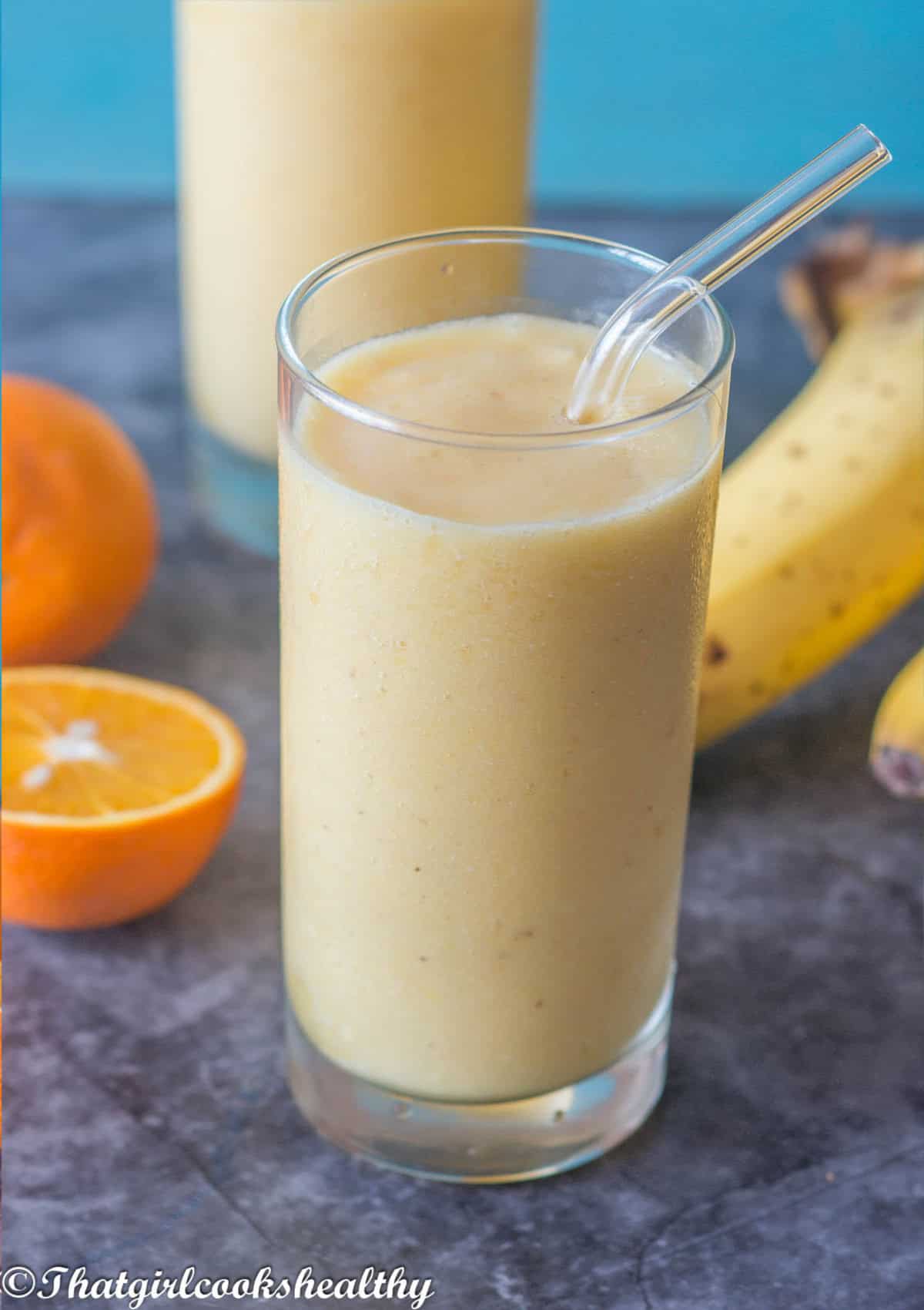 Overhead shot of the smoothie