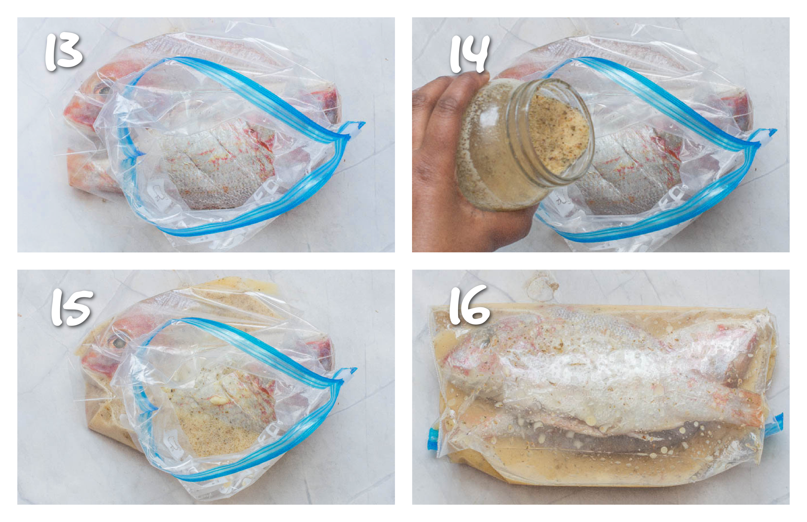 step13-16 marinating the fish