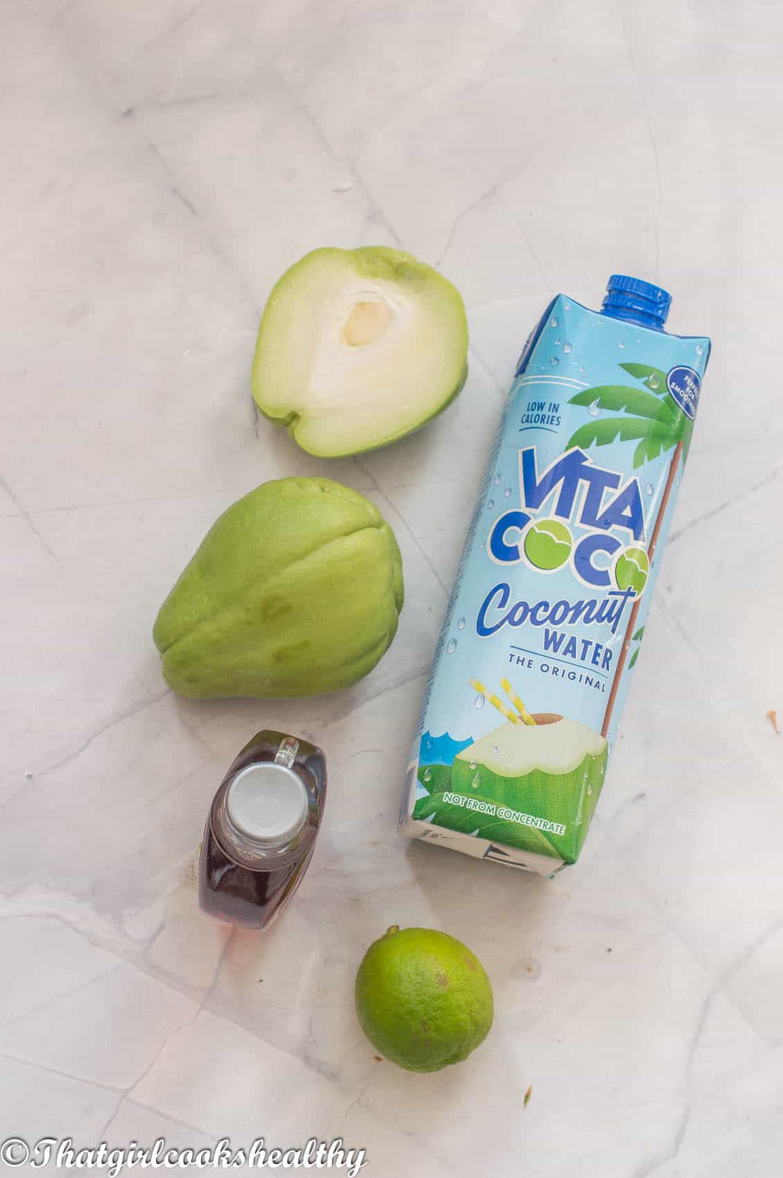 Ingredients you need for chayote water