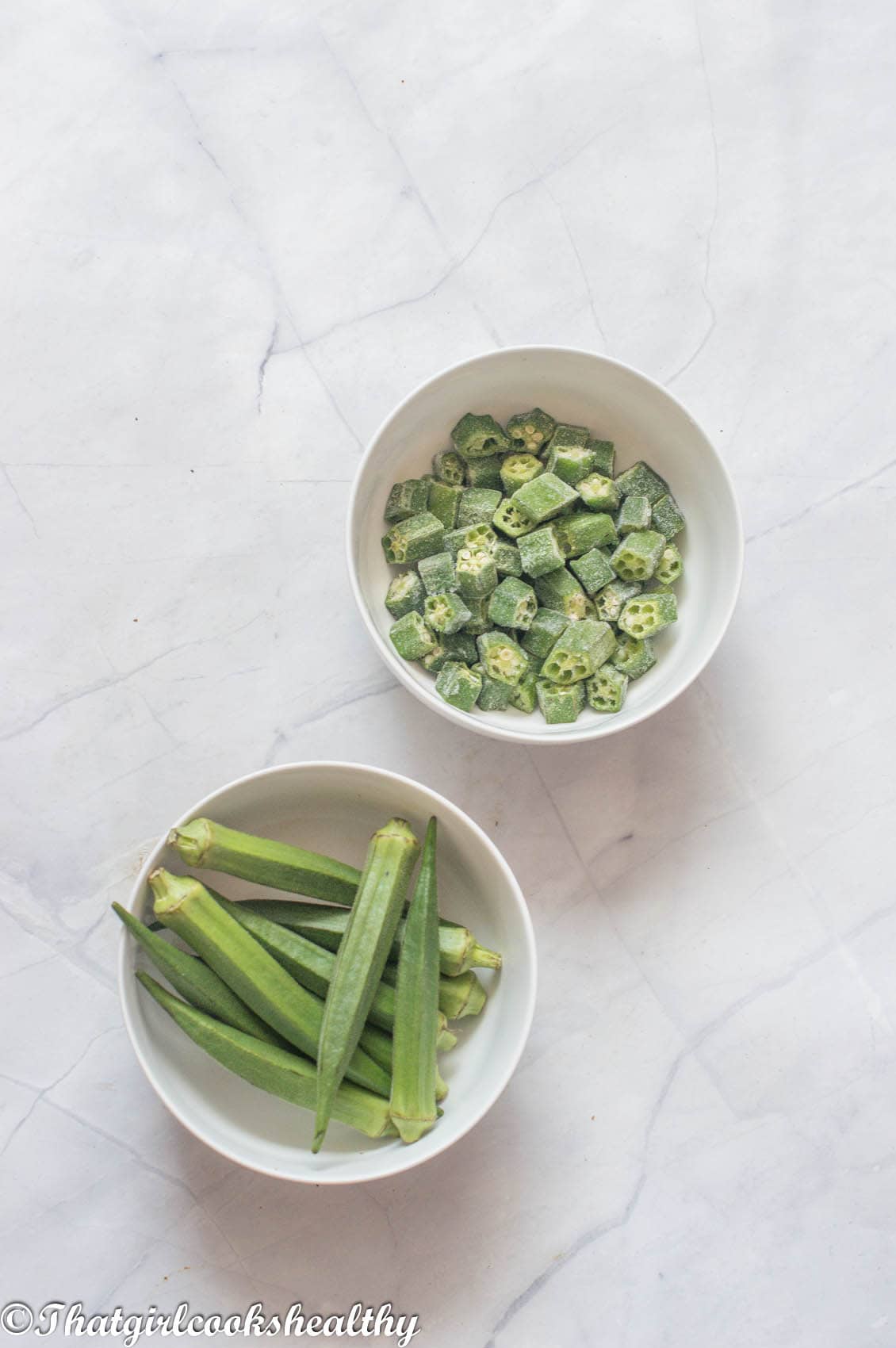 A picture of fresh and frozen okra