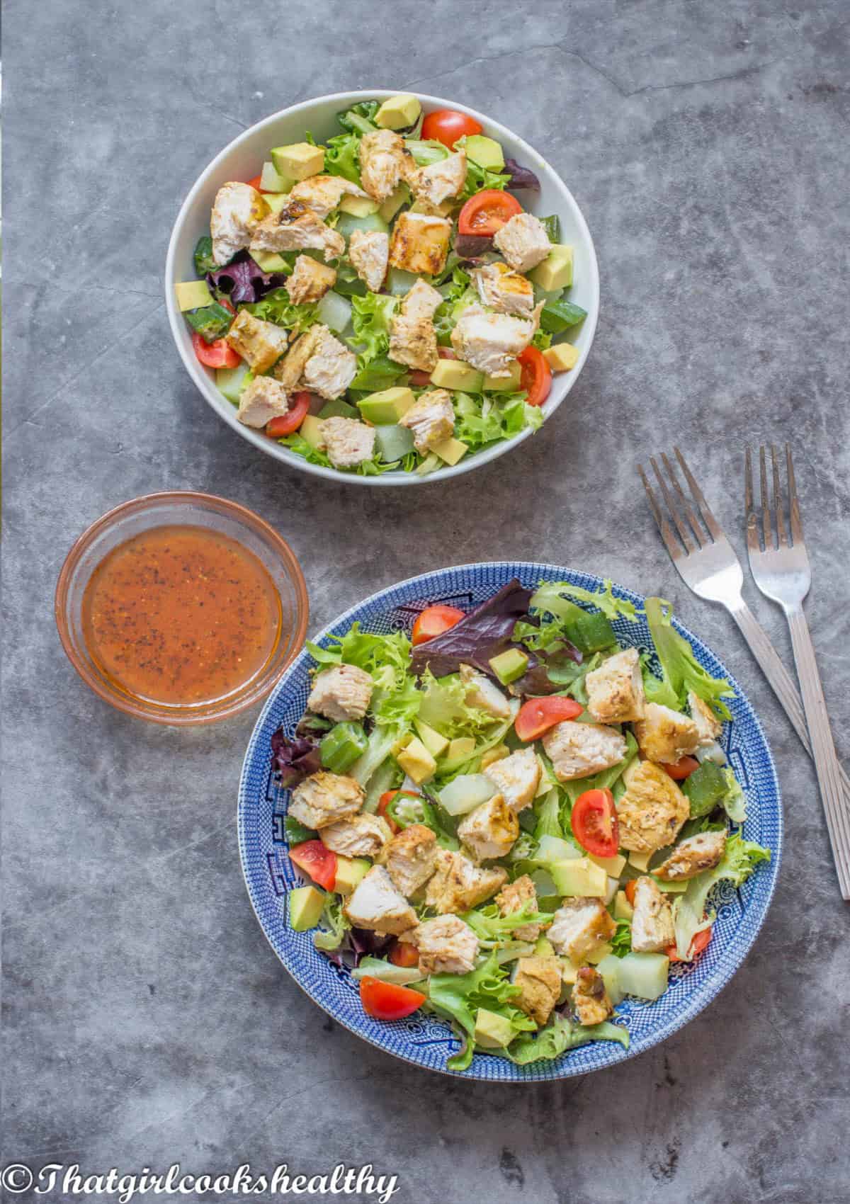 Salad in a bowl with a medley of vegetables