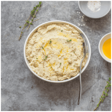 cauliflower mash in a bowl