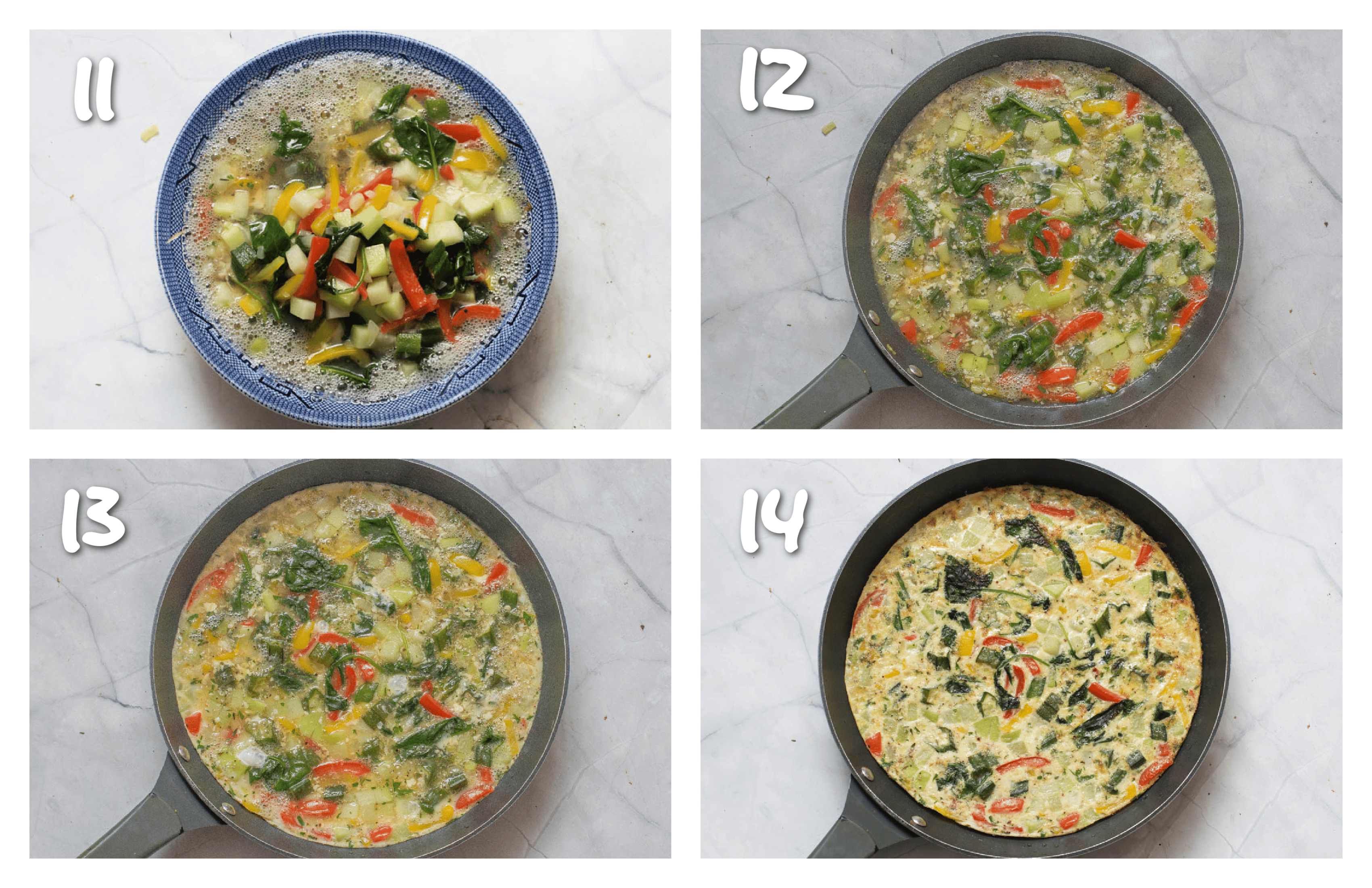 steps11-14 cooking the omelette