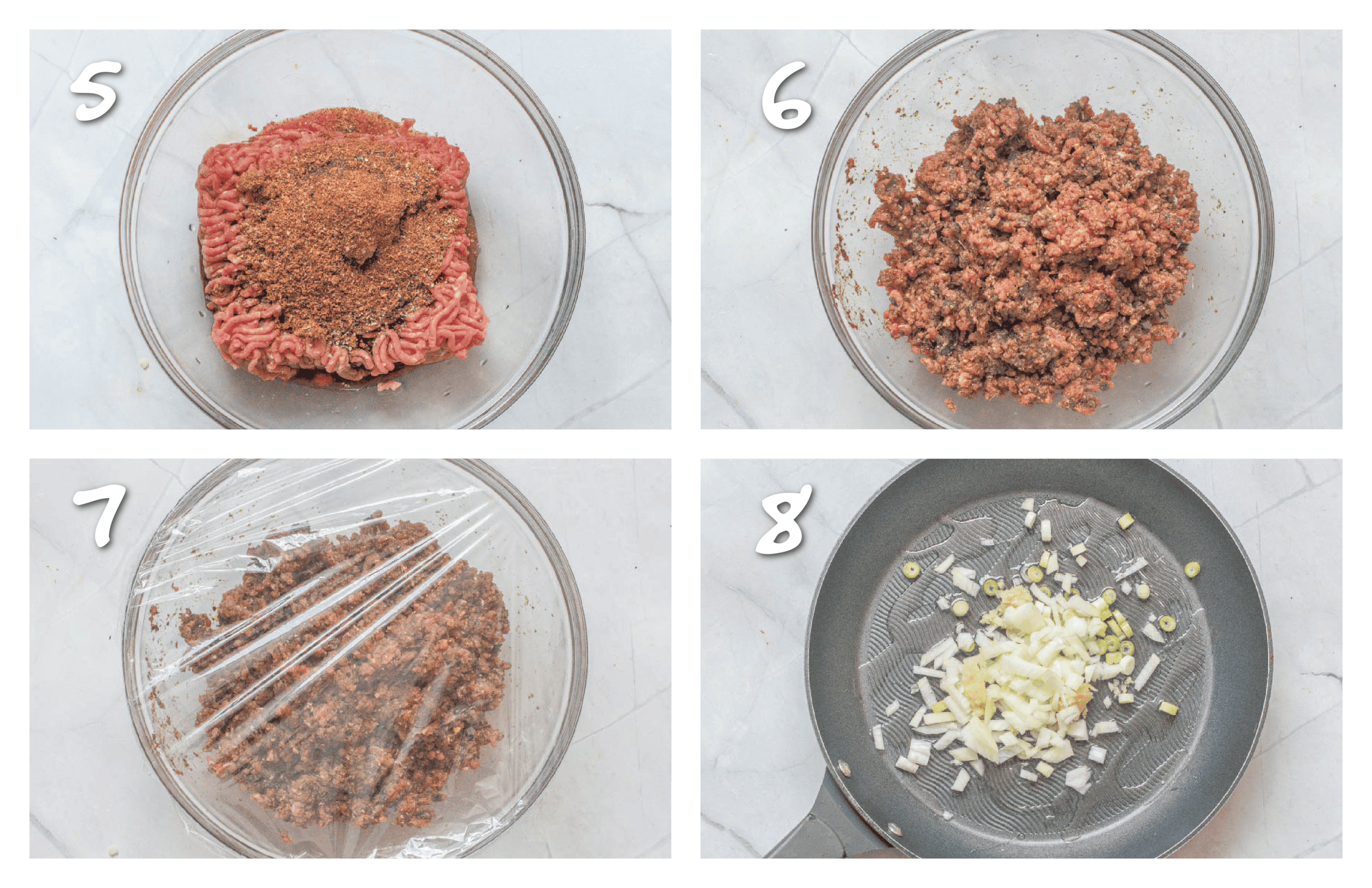 steps5-8 seasoning the beef