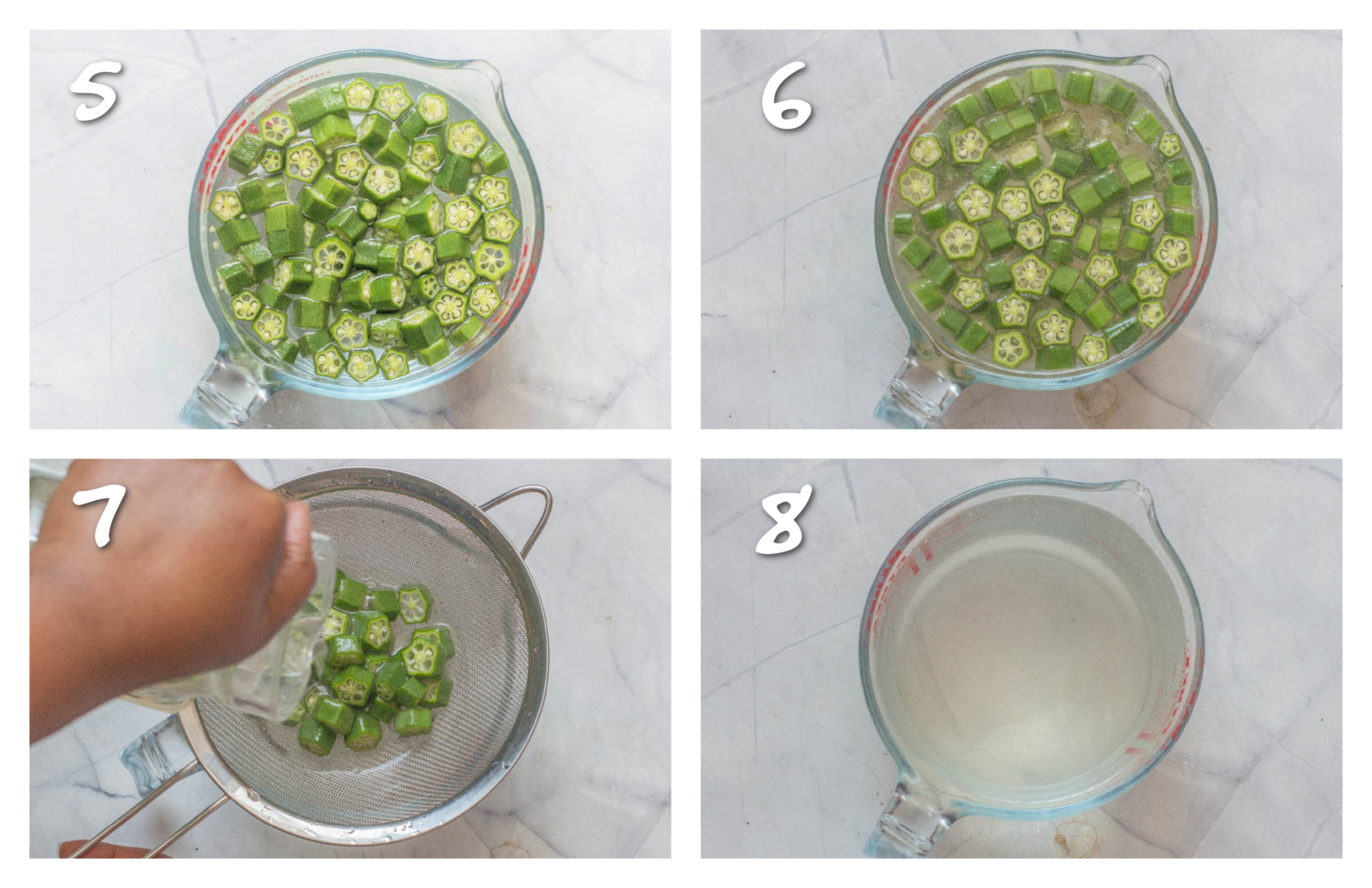 steps5-8 soaking the okra