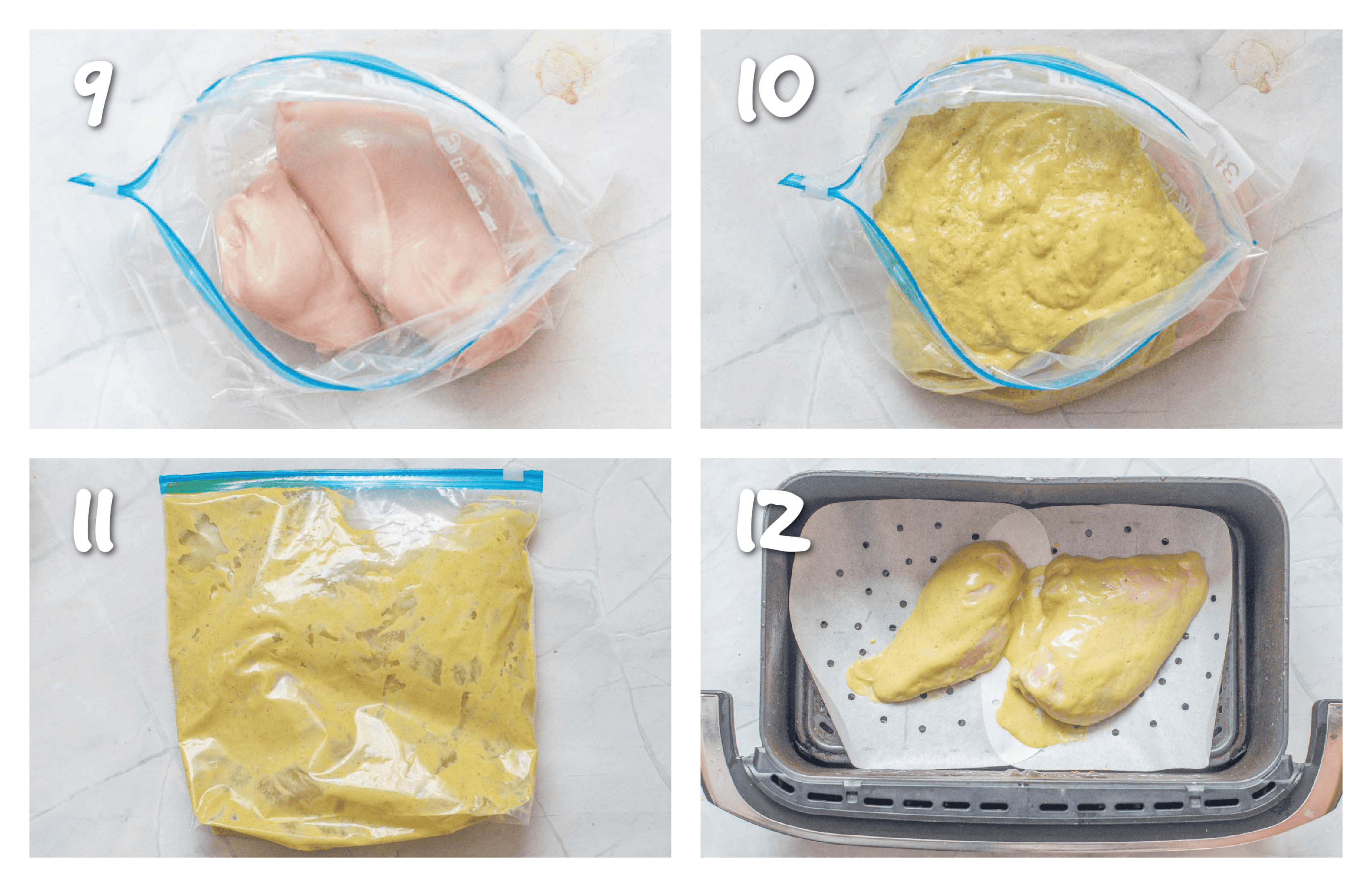 steps9-12 marinating the chicken breast