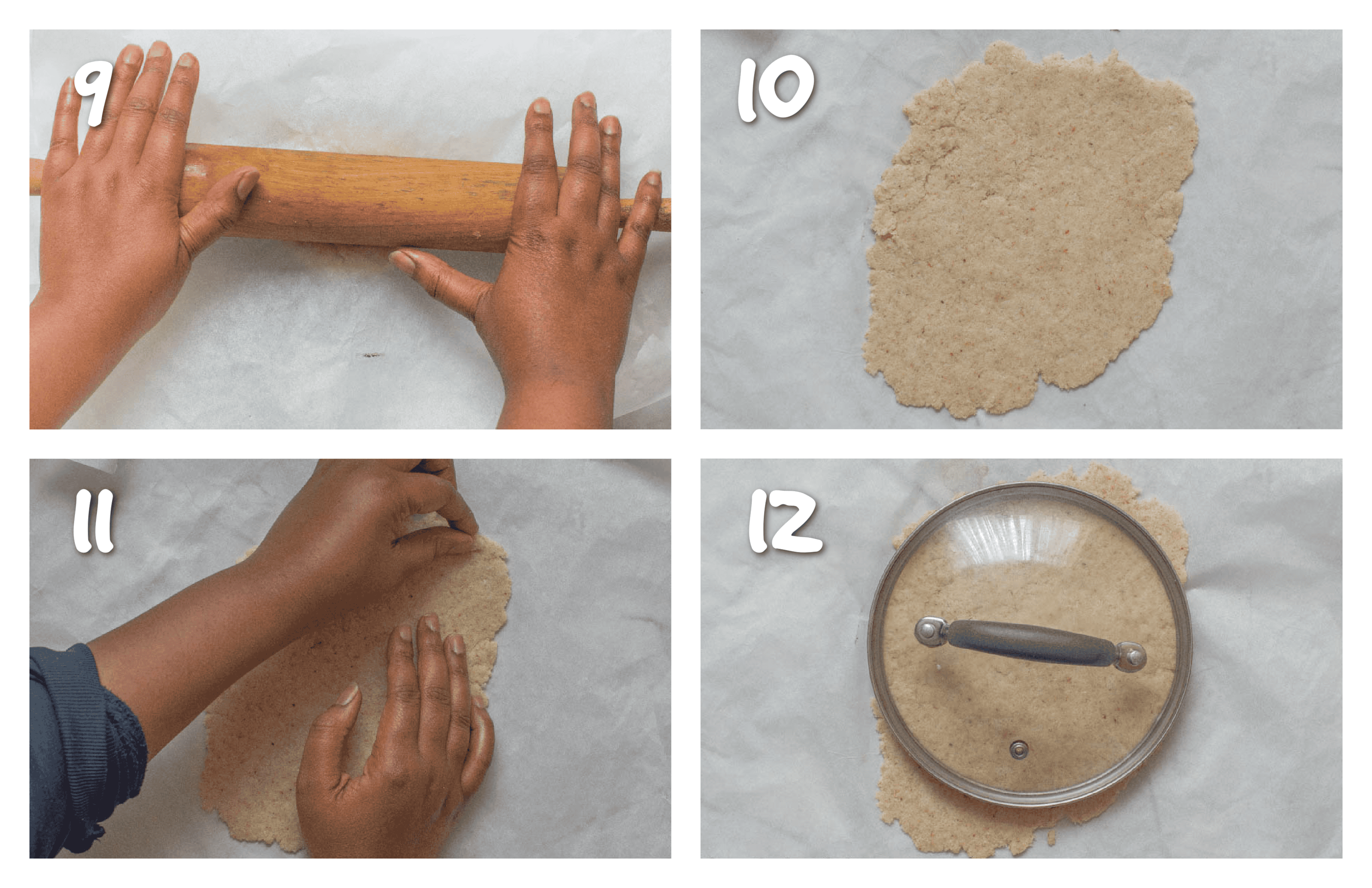 steps9-12 rolling out the dough