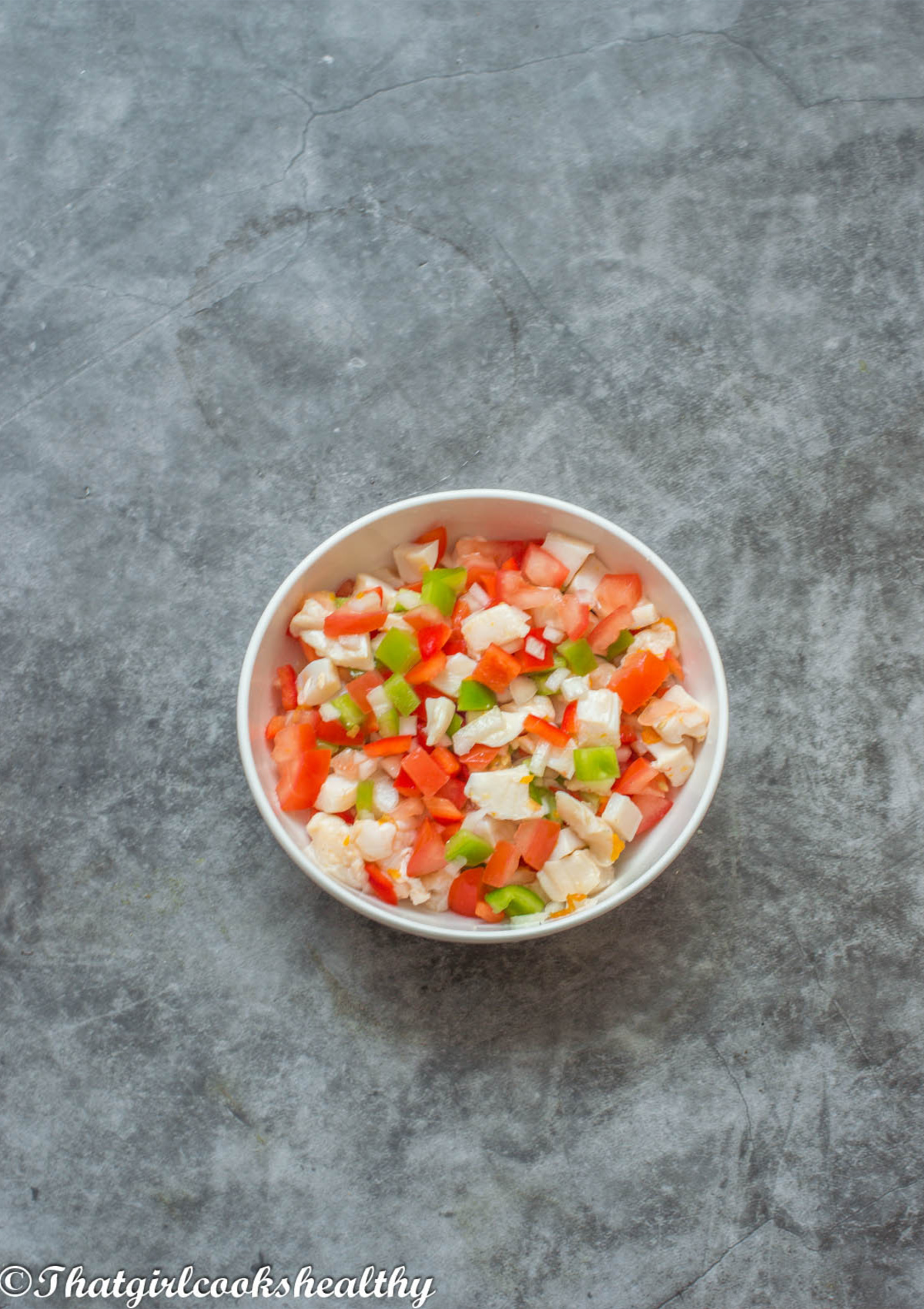 A single bowl of conch salad