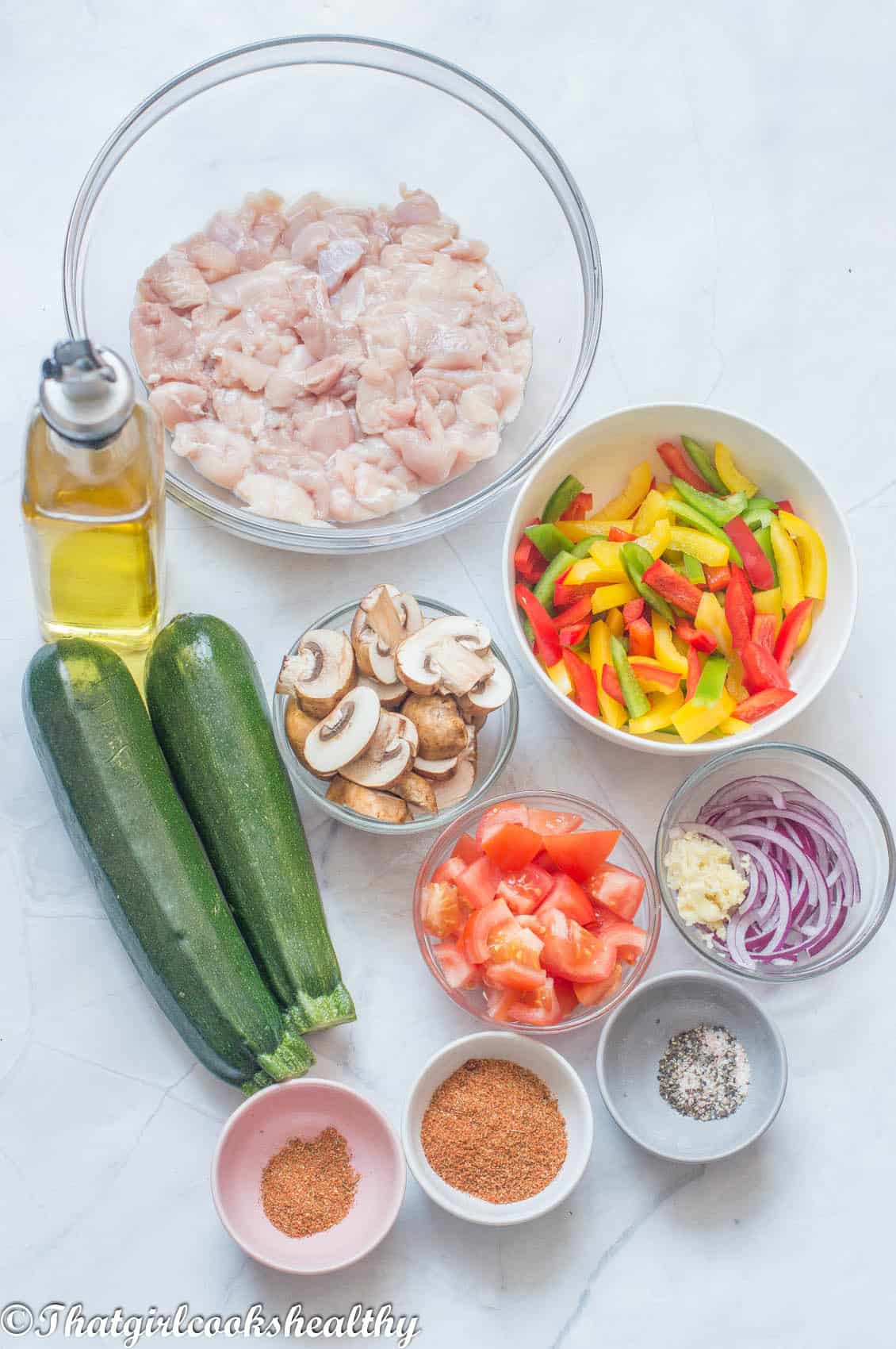 Ingredients you need for cajun chicken bowls