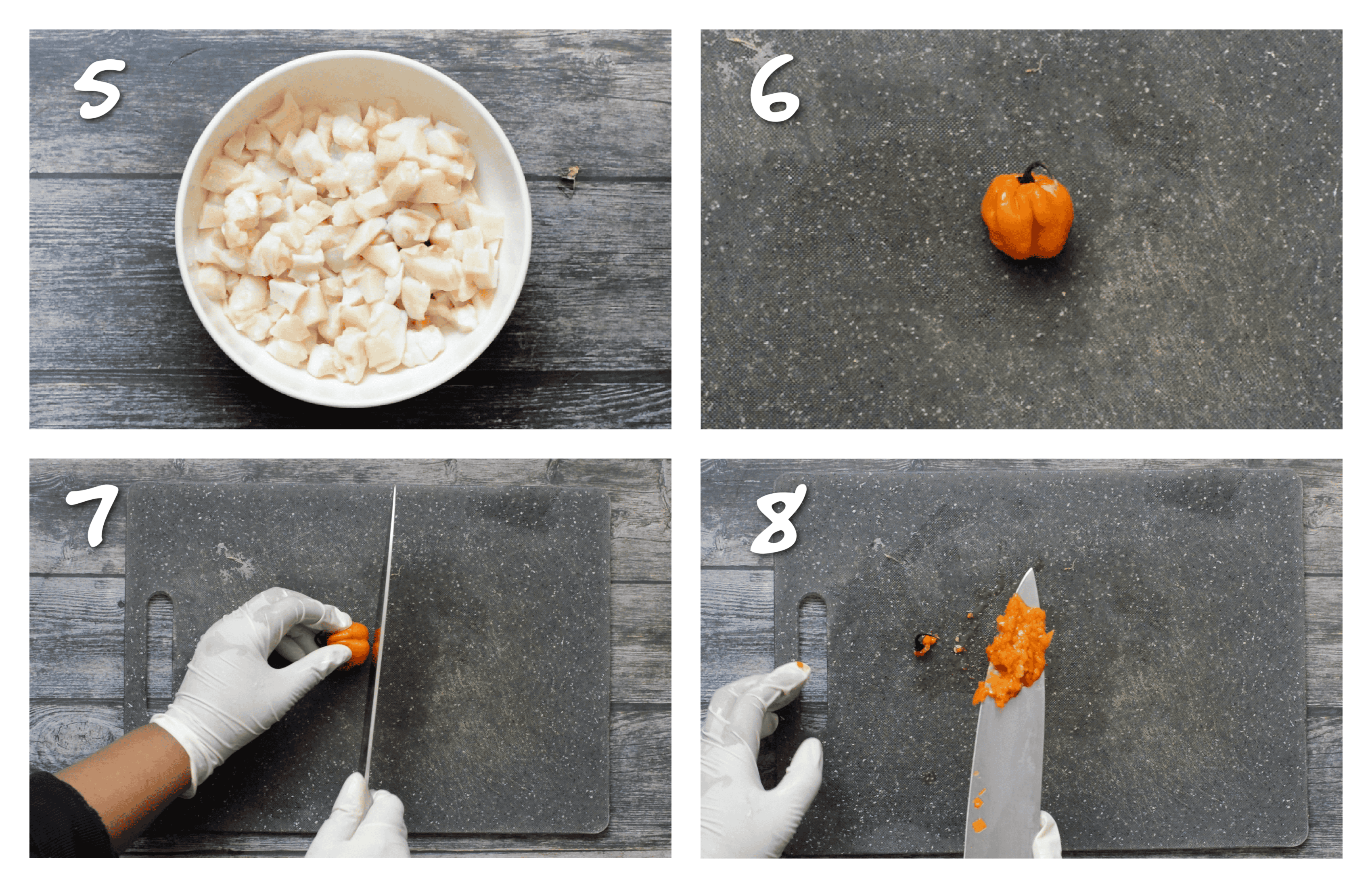 step5-8 chopping the pepper