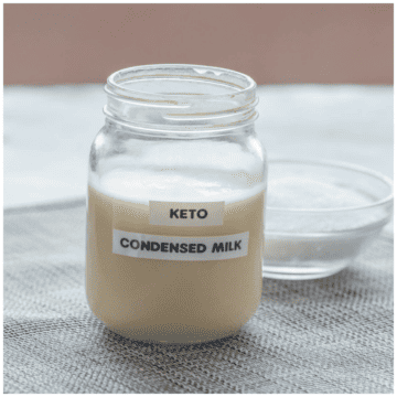 condensed milk in a small jar