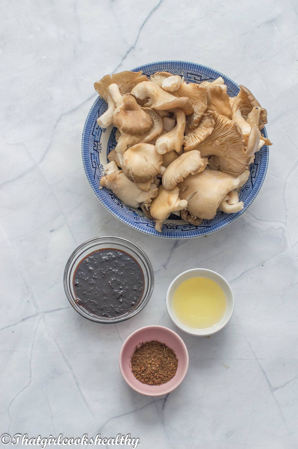 Ingredients you will need for jerk oyster mushrooms