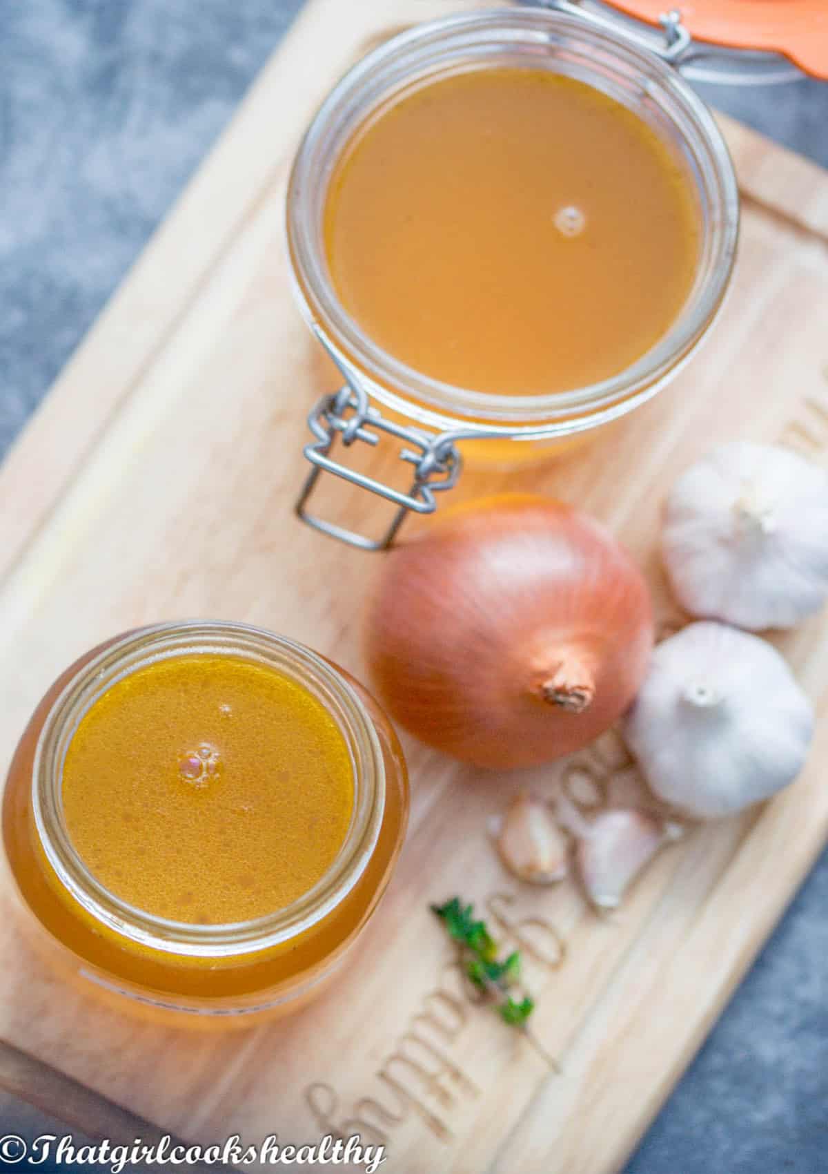 Overhead shot of the stock