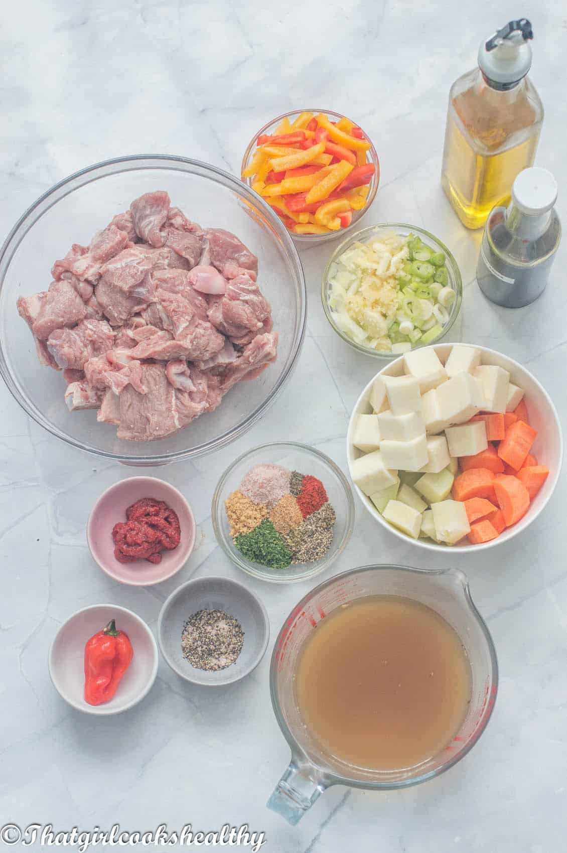 Ingredients you will need for stewed lamb