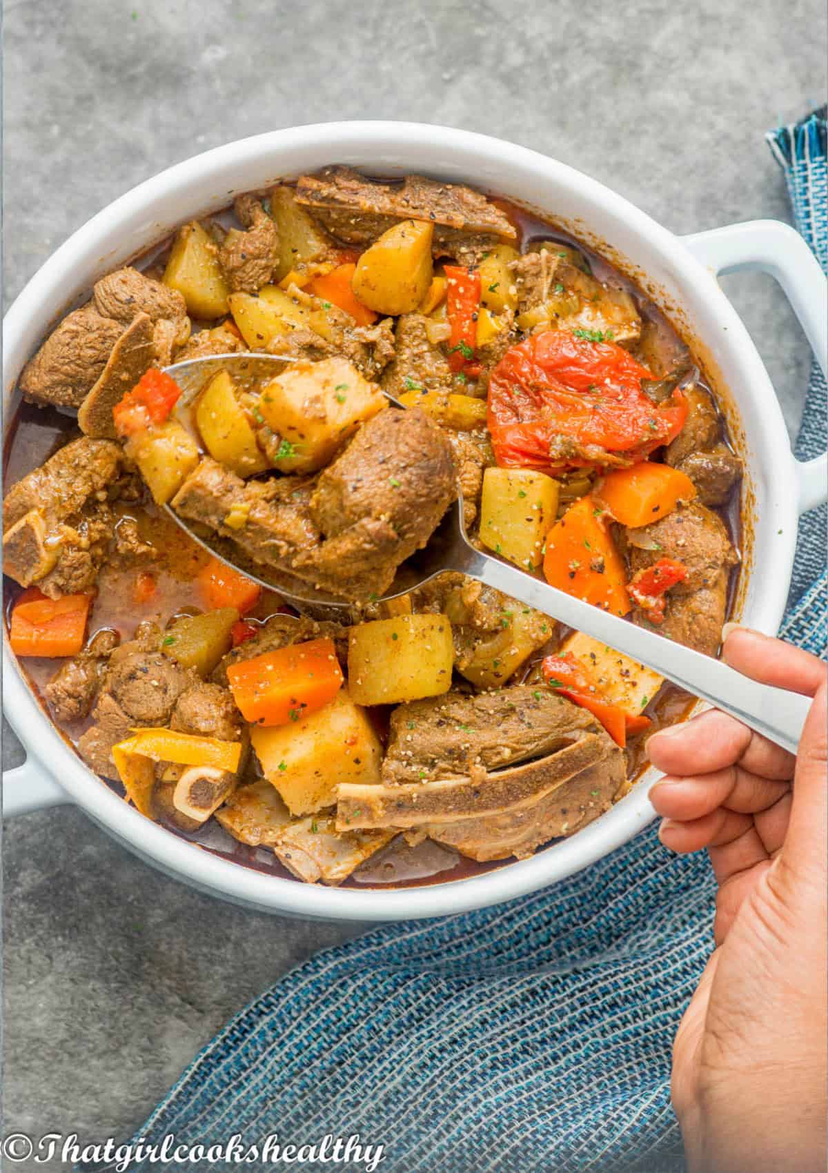 spoon scooping up the meat