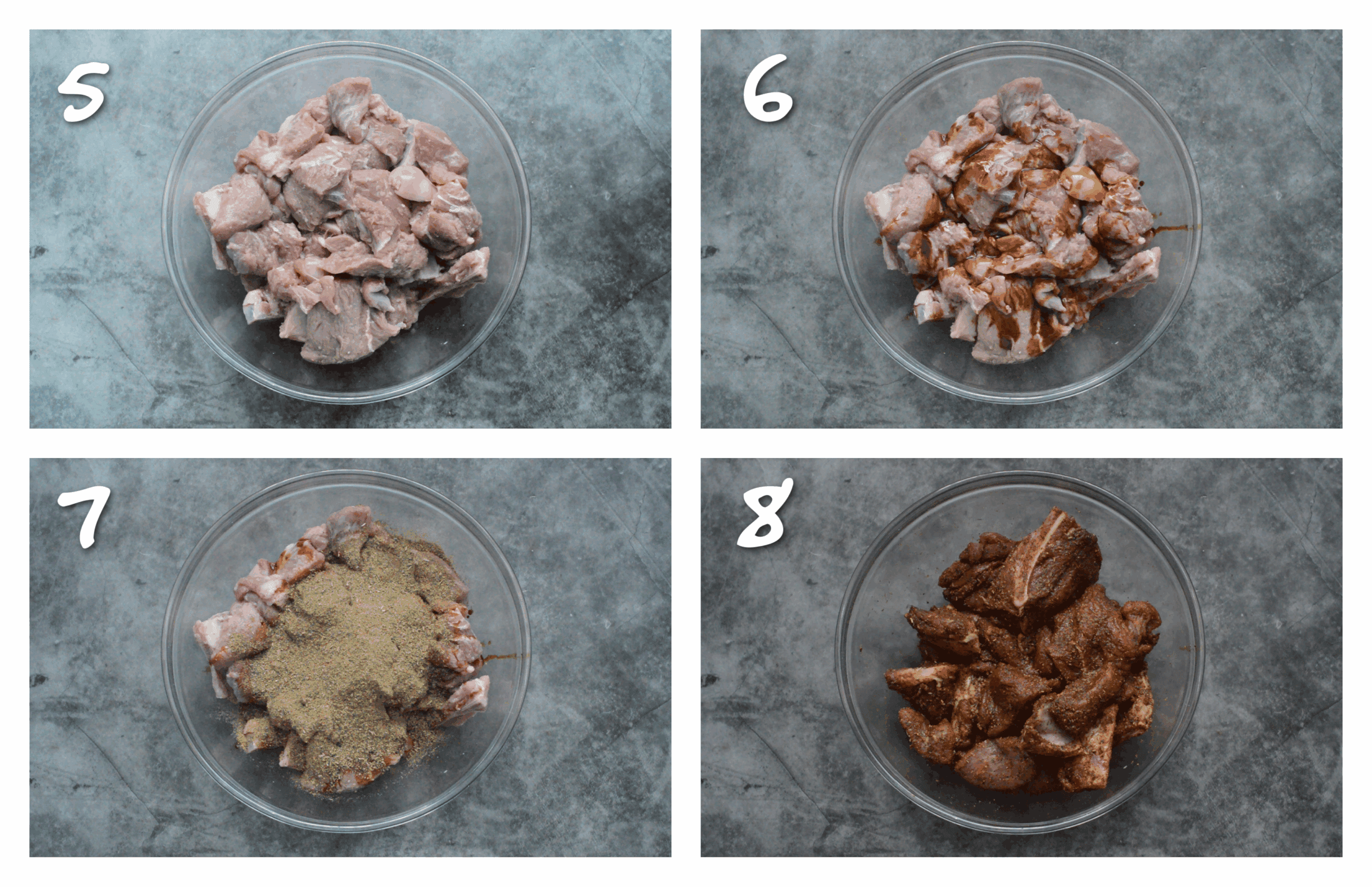 step5-8 seasoning the meat