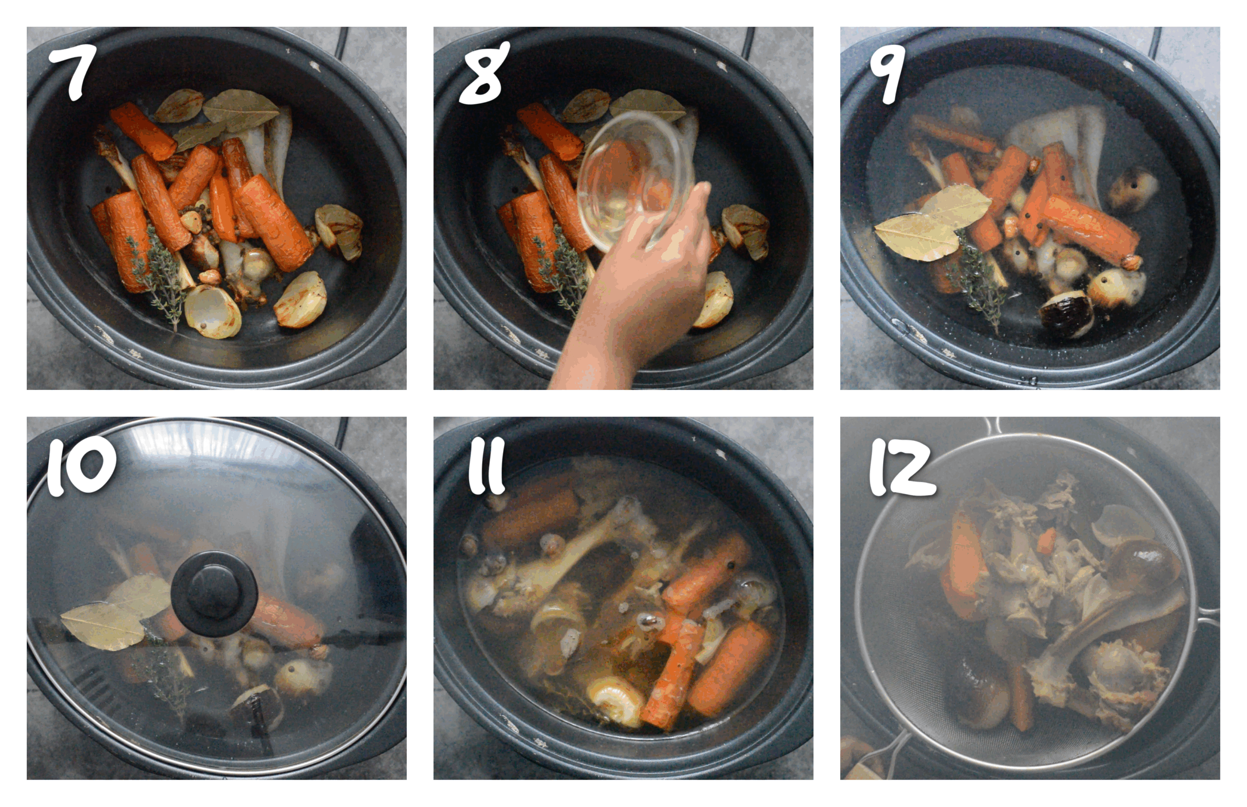 step7-12 slow cooking the stock