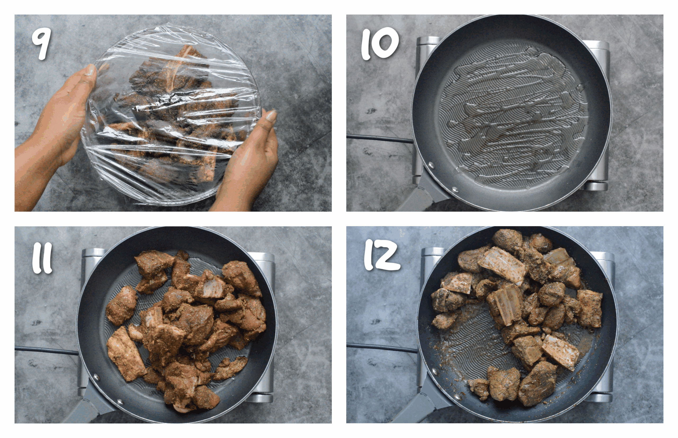 step9-12 browning the meat