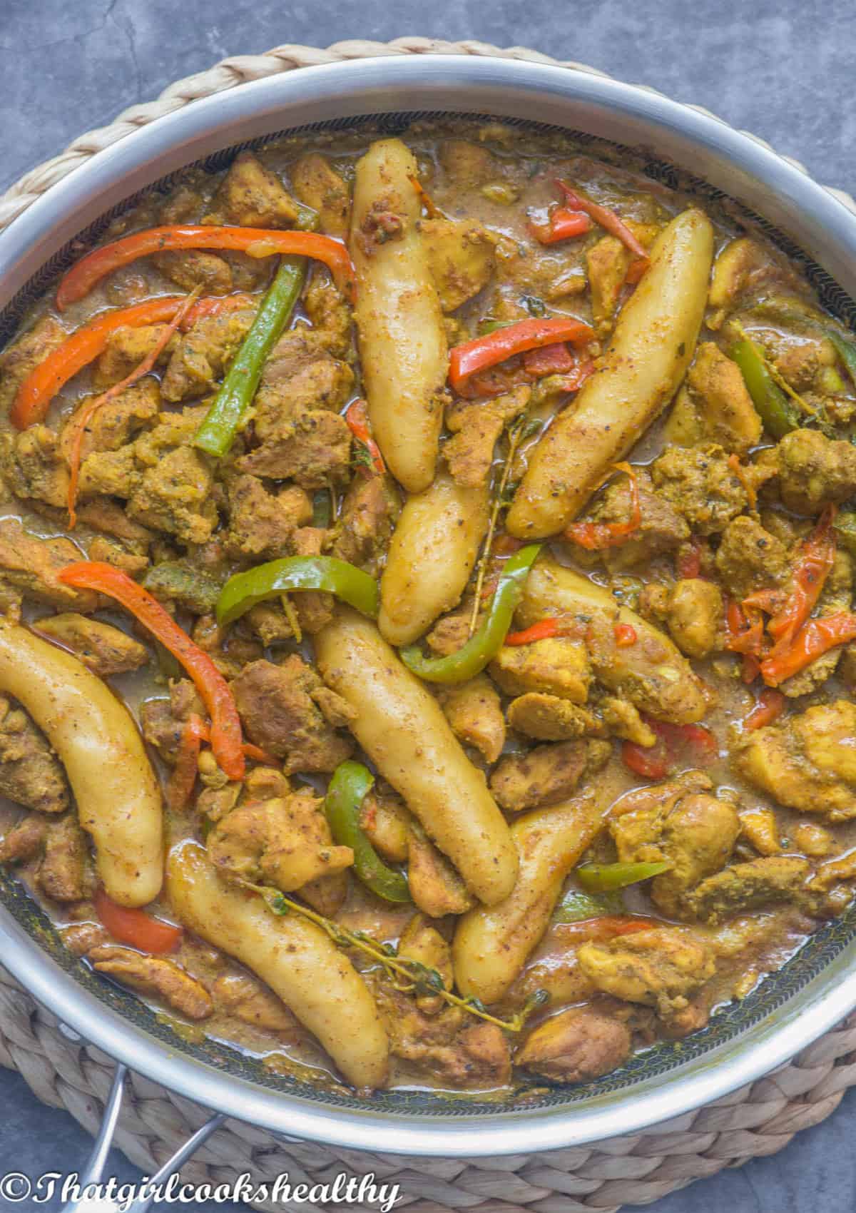 Close up of the chicken with dumplings