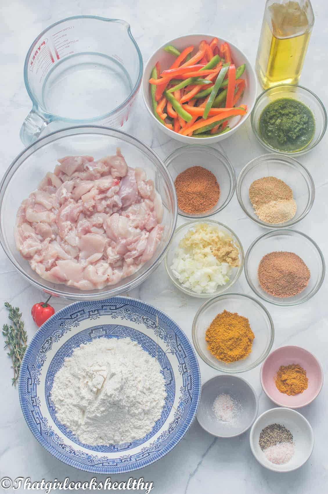 Ingredients you will need for Curry Chicken and Dumplings