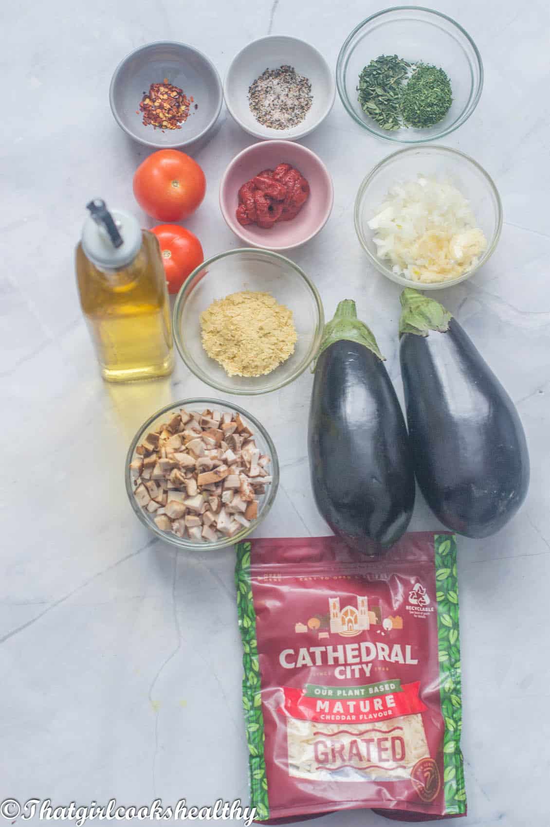 Ingredients you will need for eggplant boats