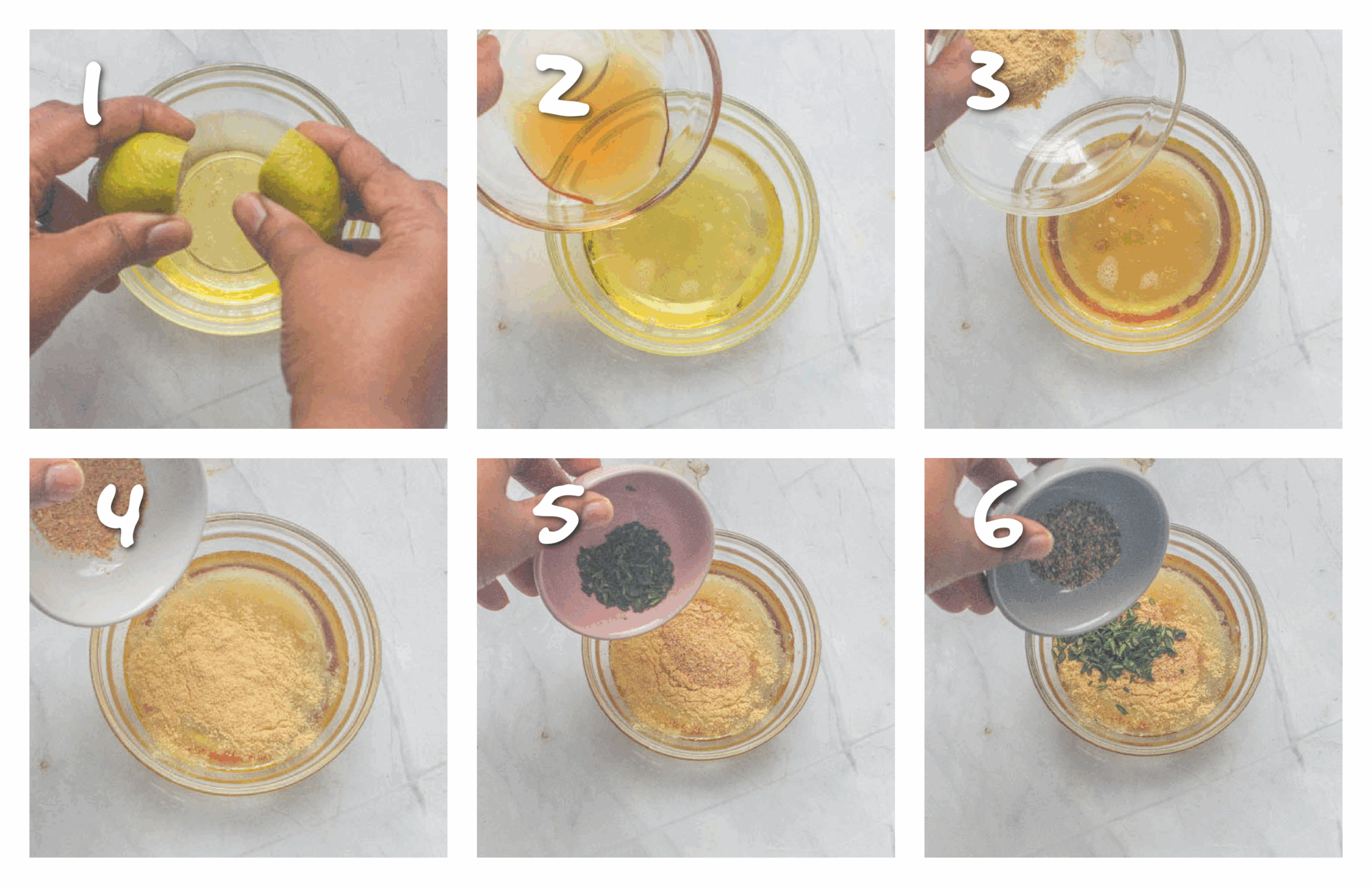 step1-6 making the dressing