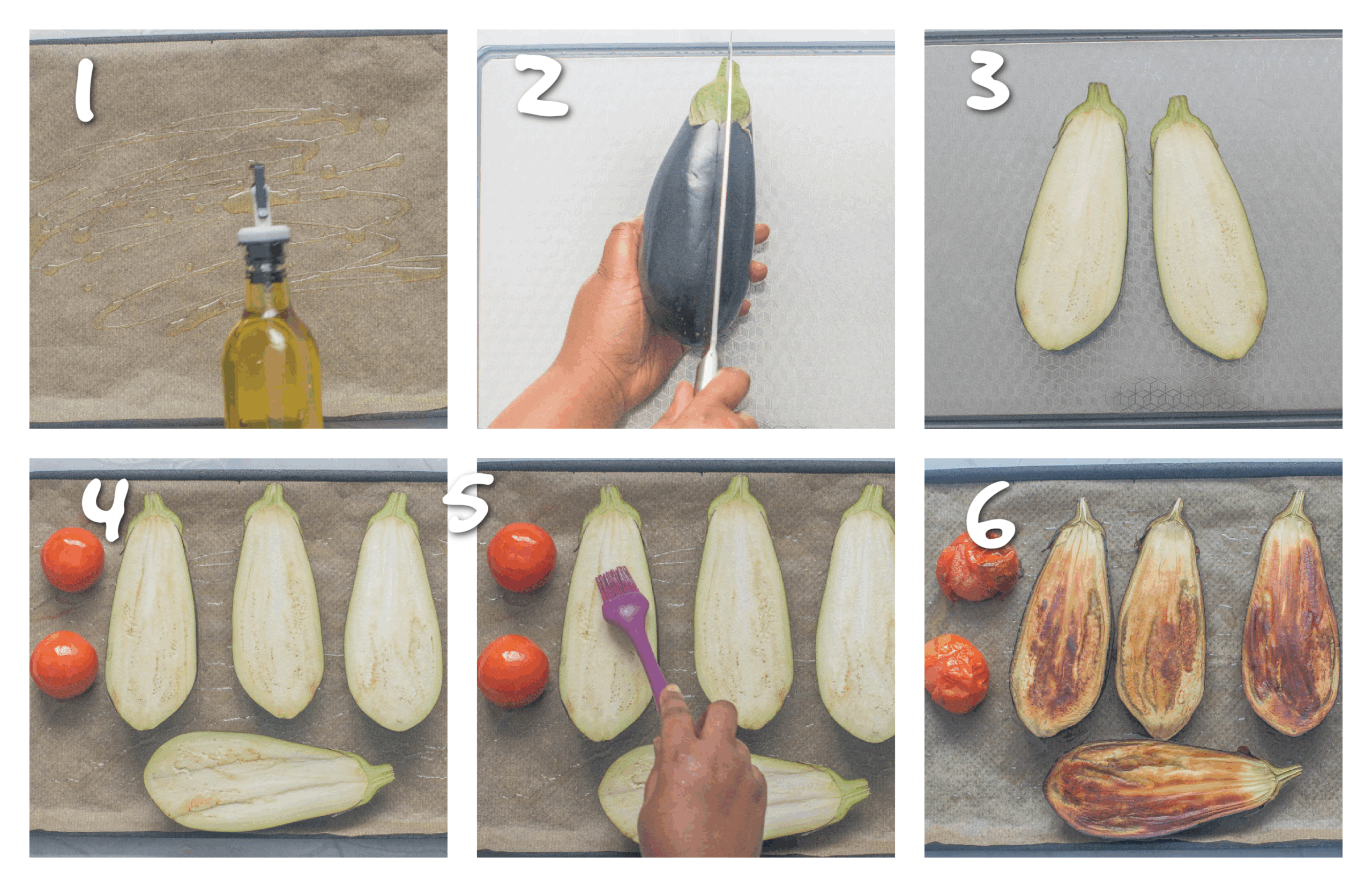 step1-6 roasting the eggplant