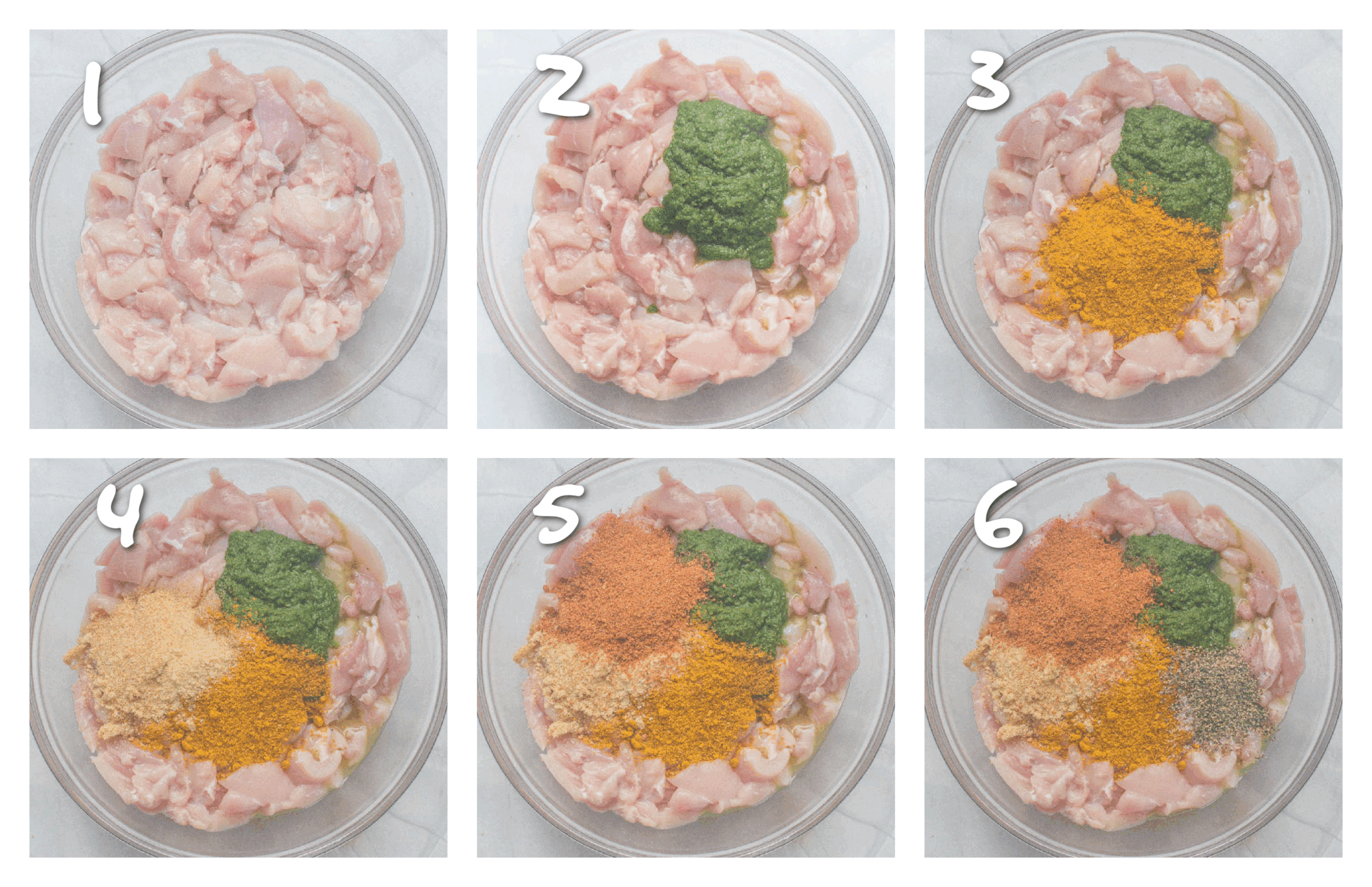 step1-6 seasoning the chicken