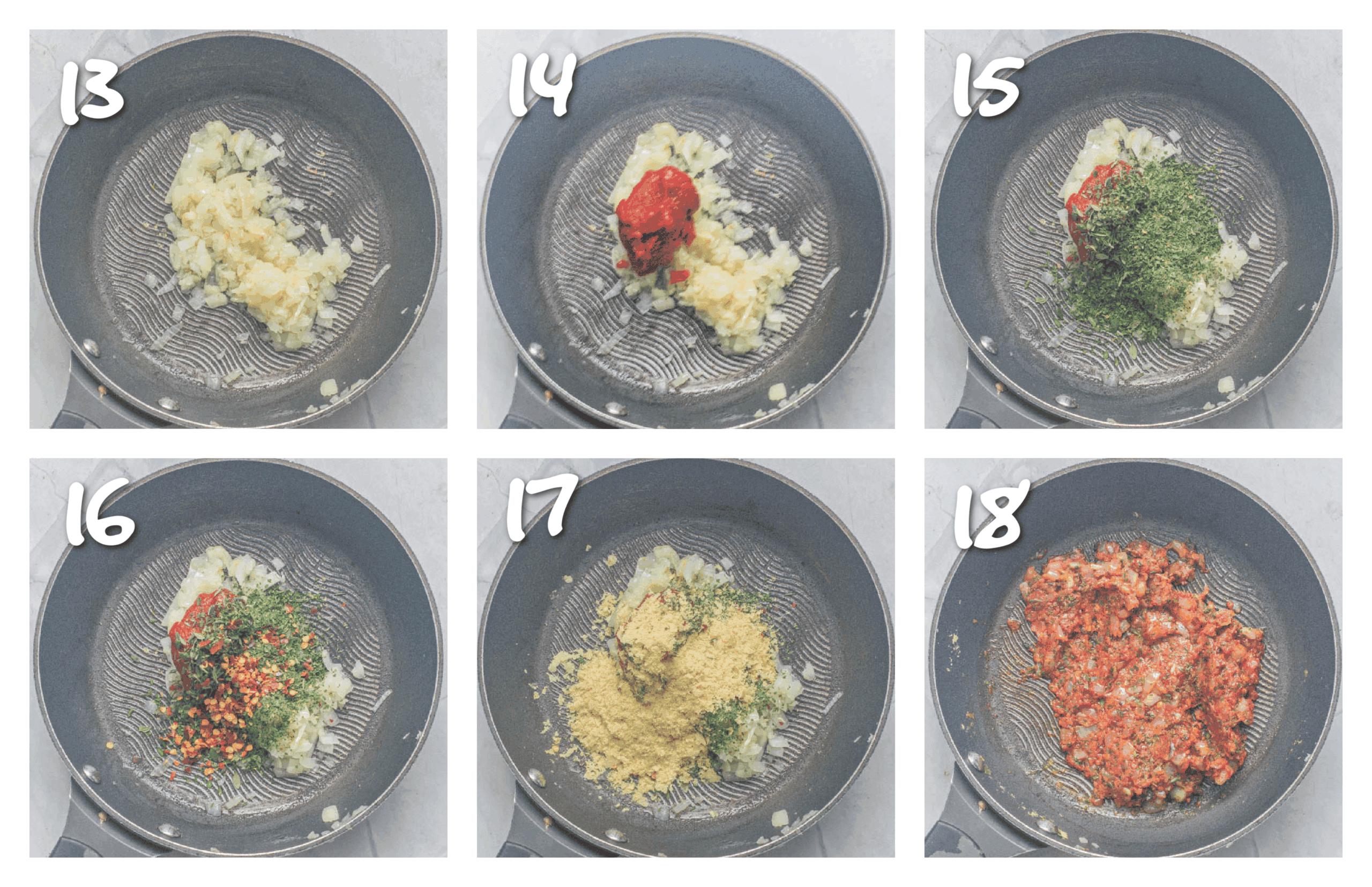 step13-18 cooking the filling ingredients