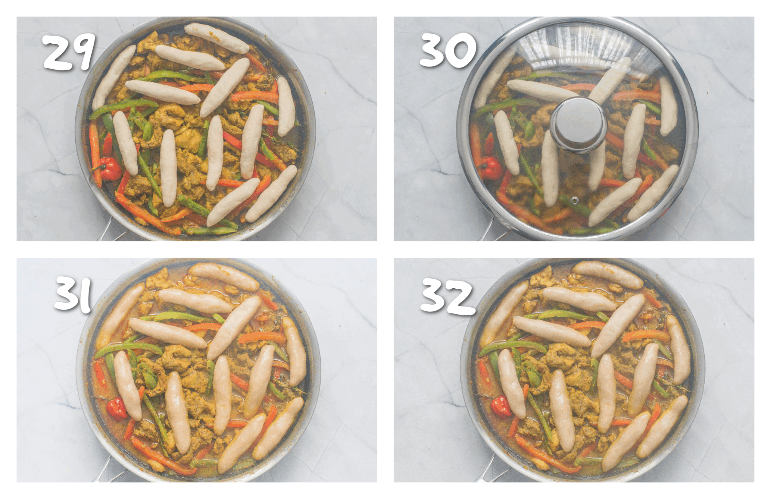 step29-32 cooking the spinners and the curry