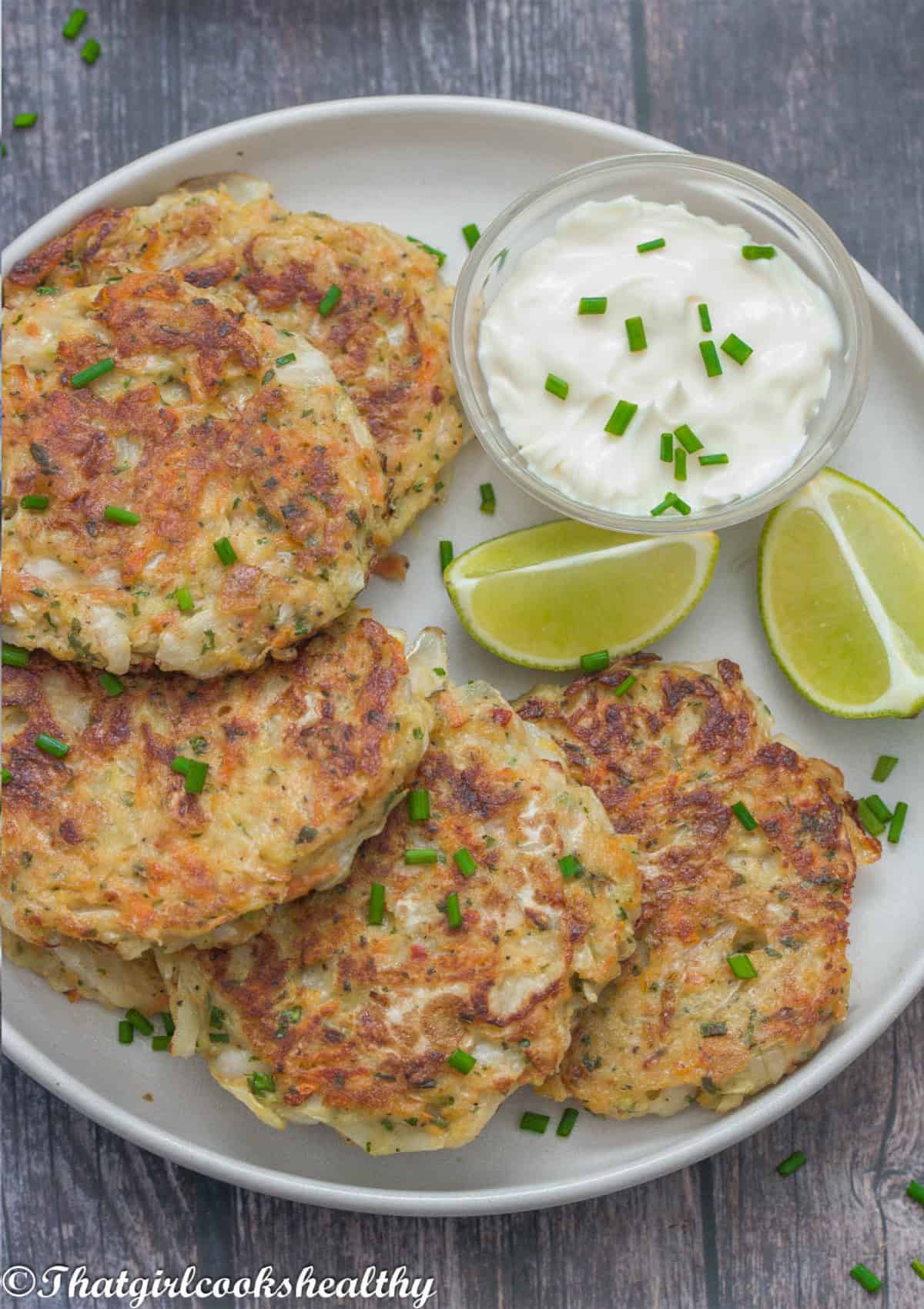 Close up of the fritters