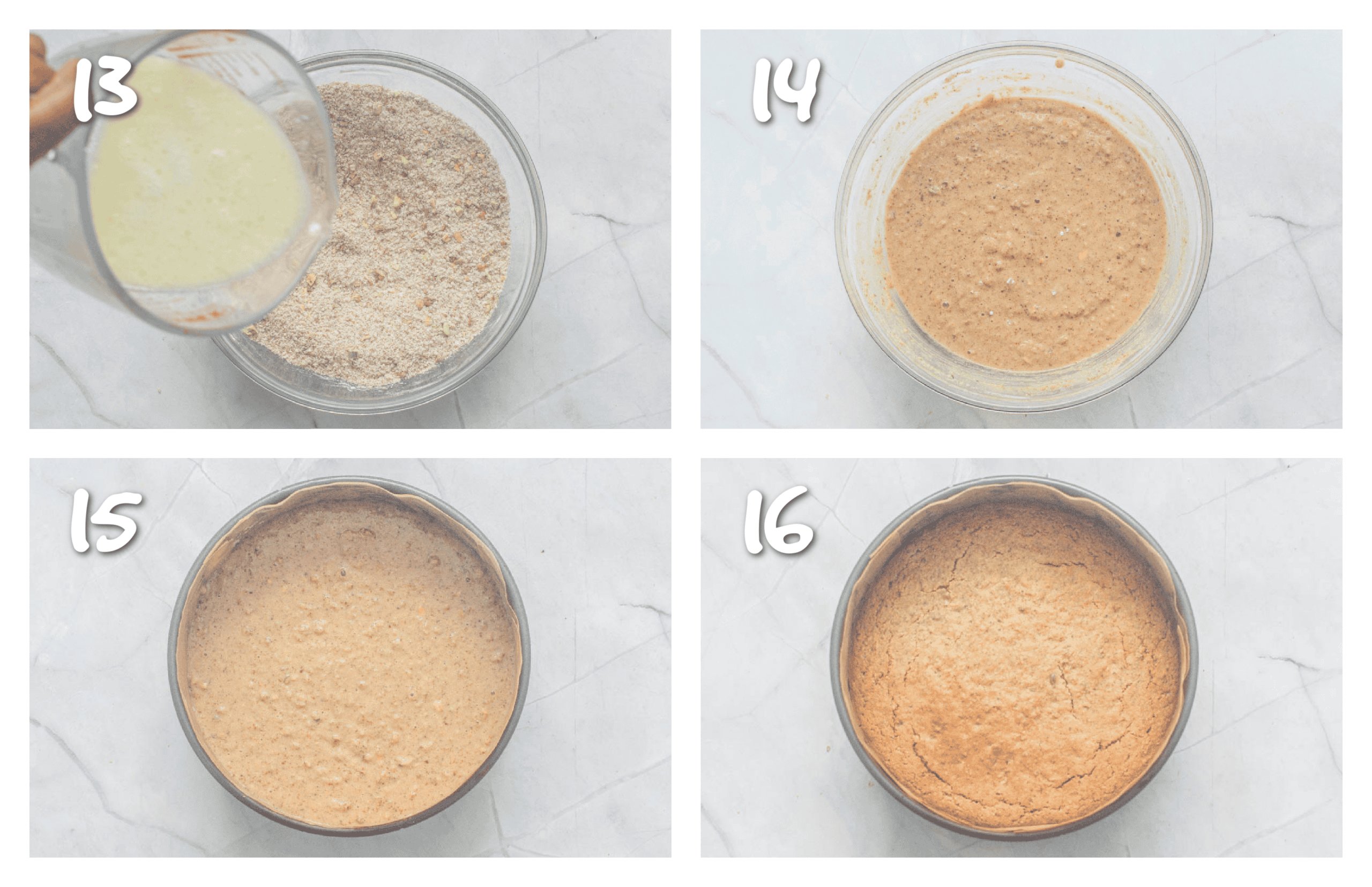 step13-16 mixing dry and wet ingredients together