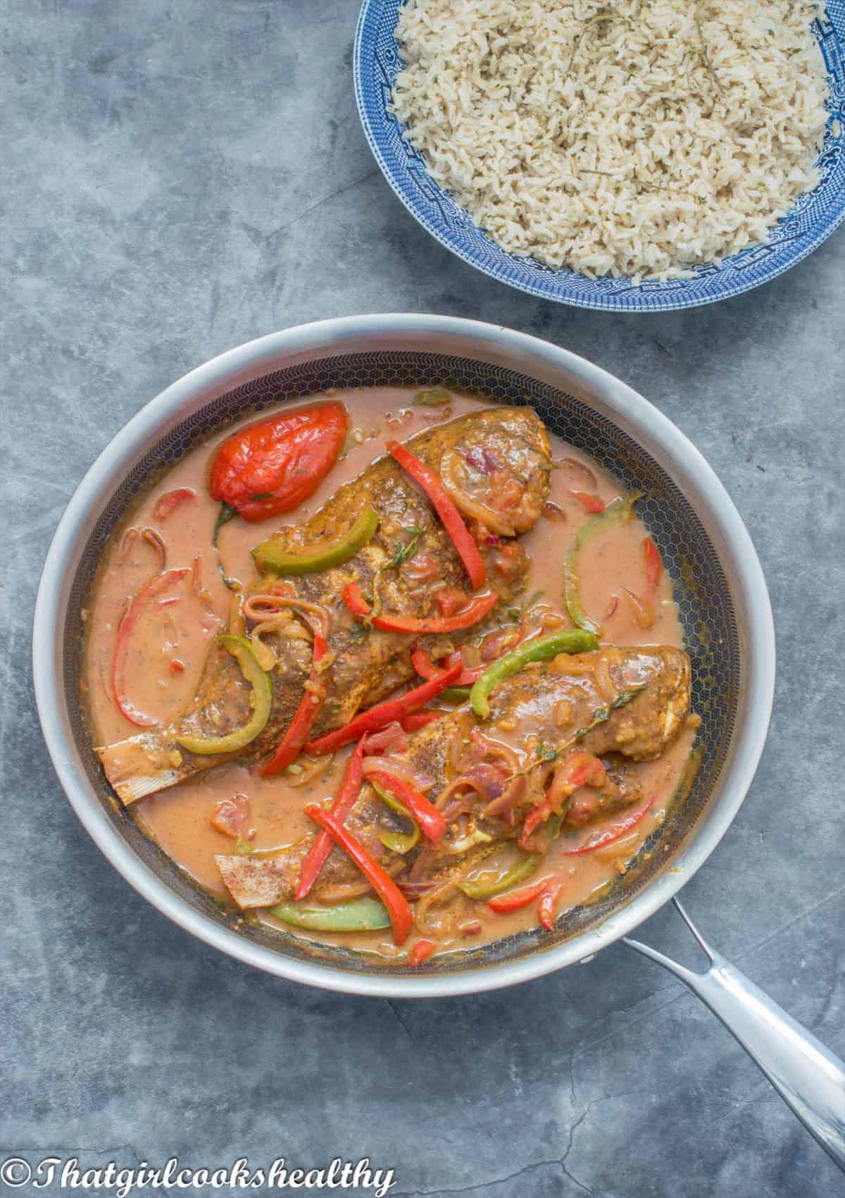 fish with peppers in sauce