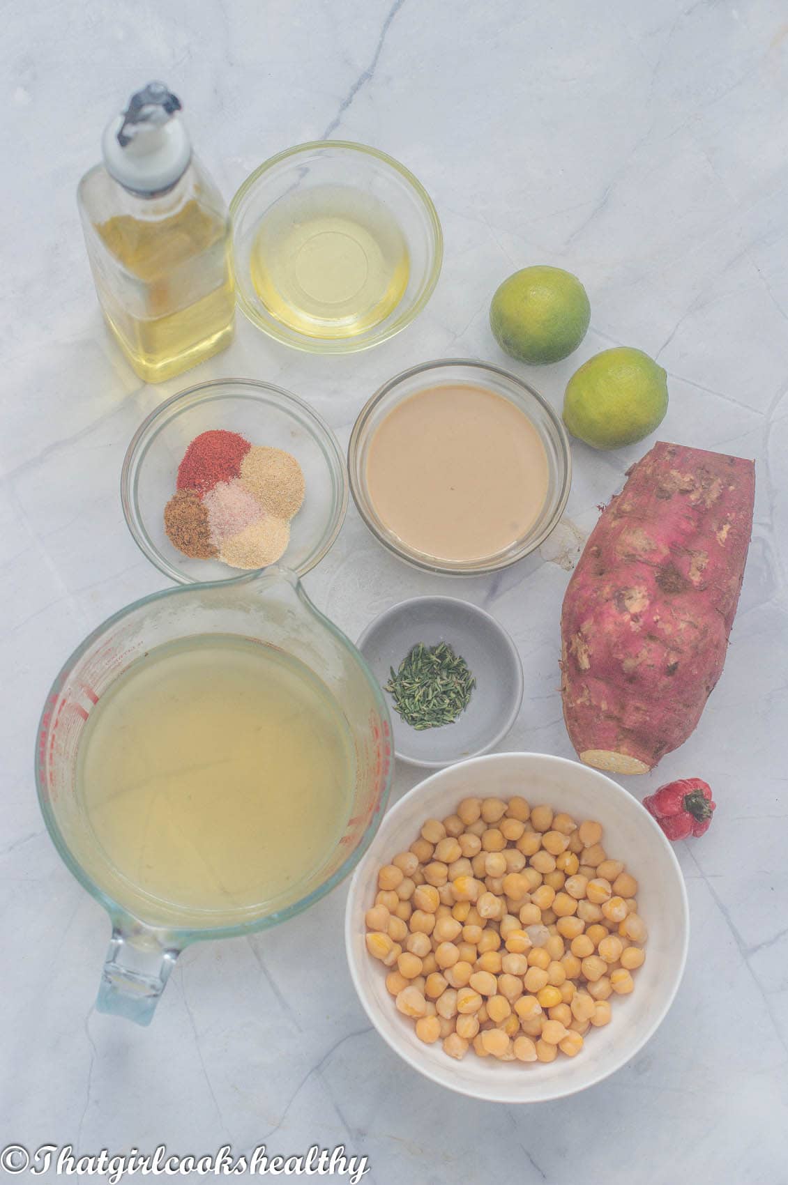 Ingredients you will for Sweet Potato Hummus