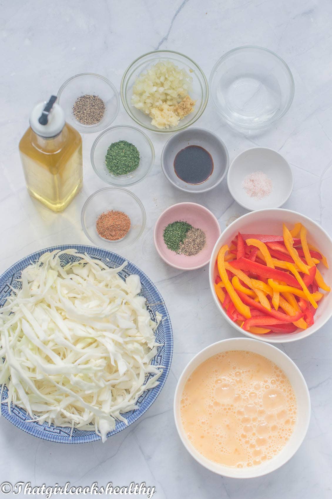 Ingredients you will need for cabbage and egg recipe