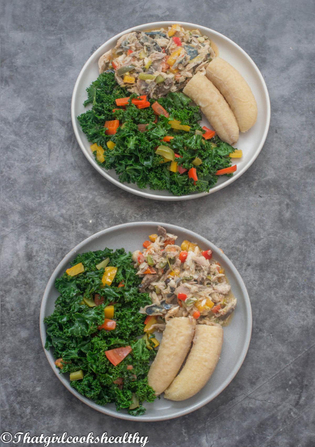 Leafy greens, run down and green banana