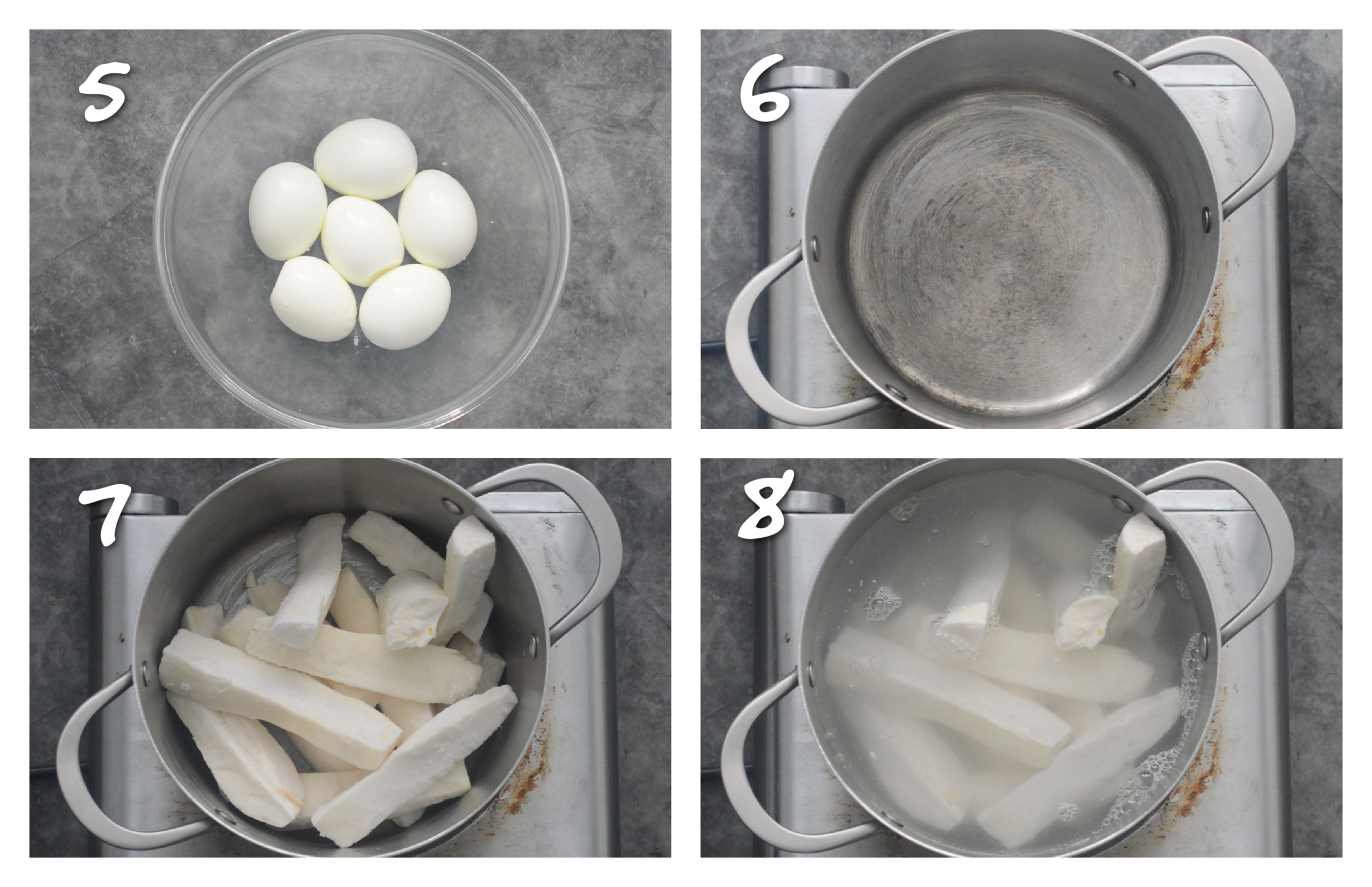 step5-8 boiling the cassava