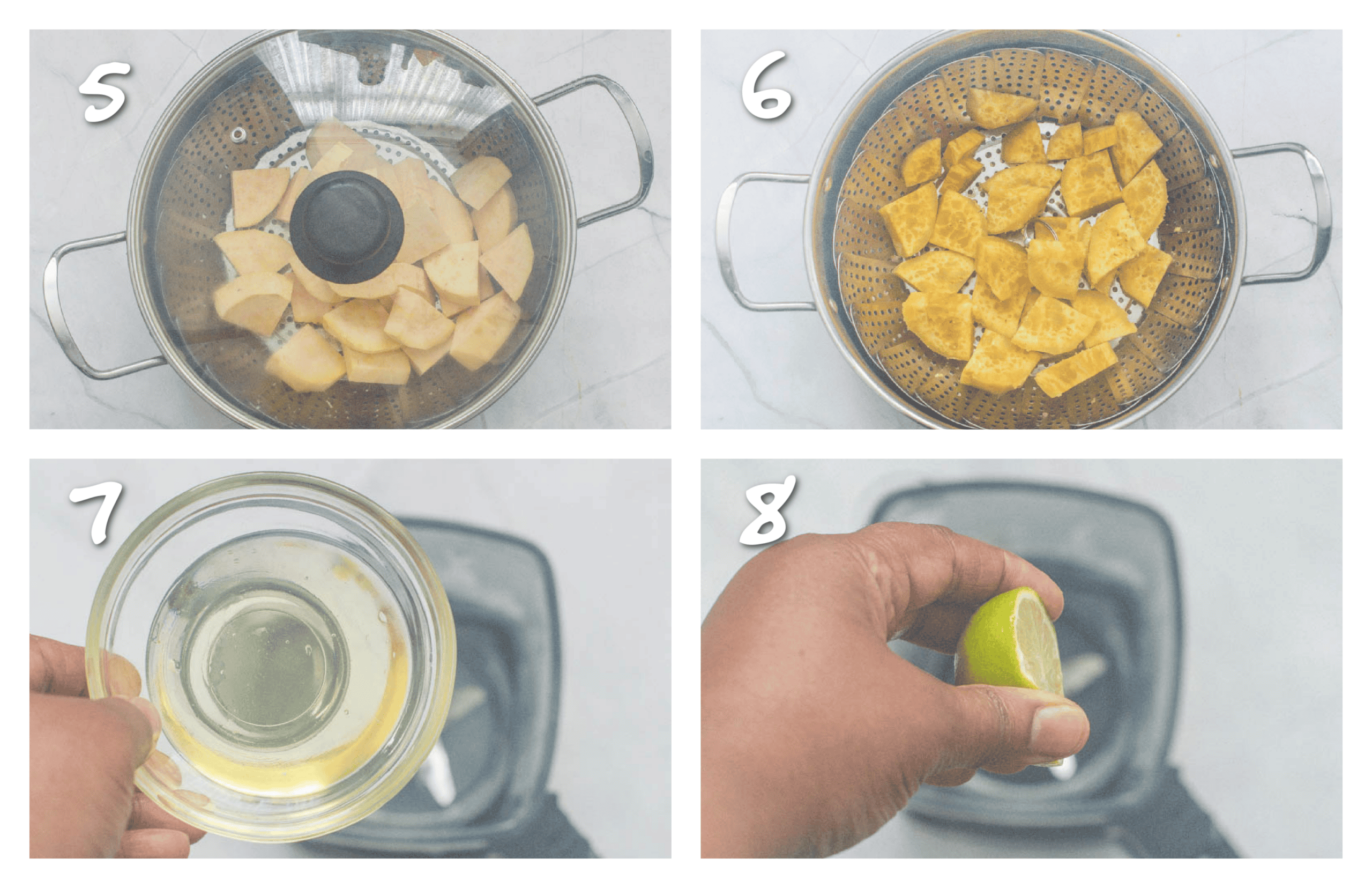 step5-8adding the olive and lime to the blender