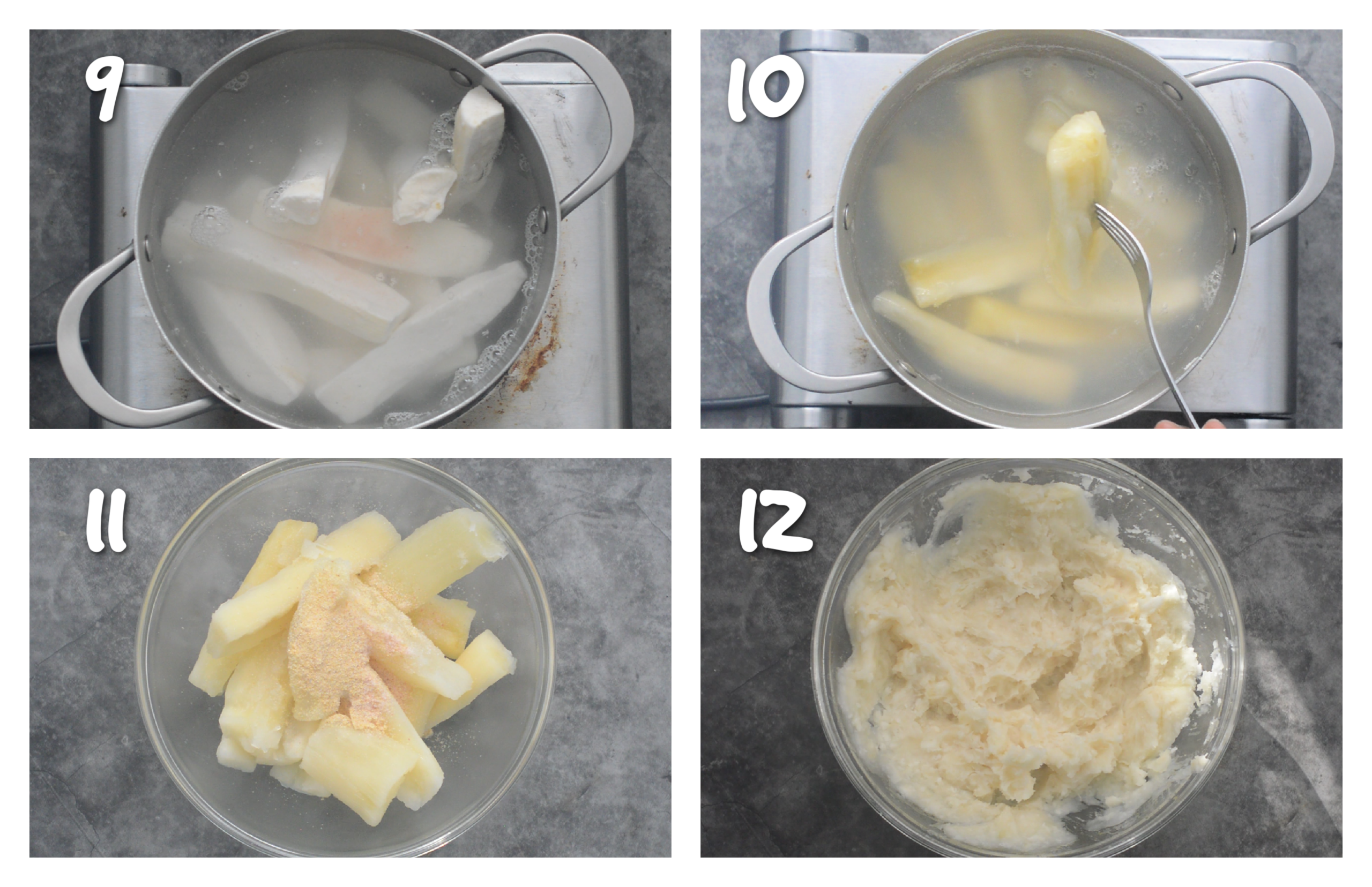 step9-12 mashing the cassava