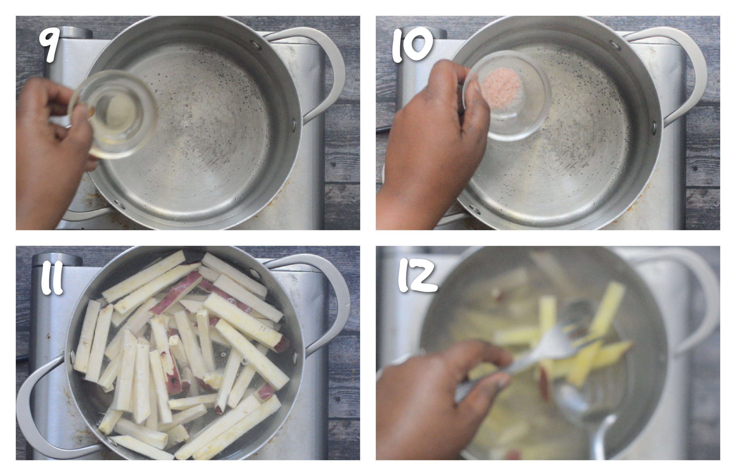 step9-12 parboiling the fries