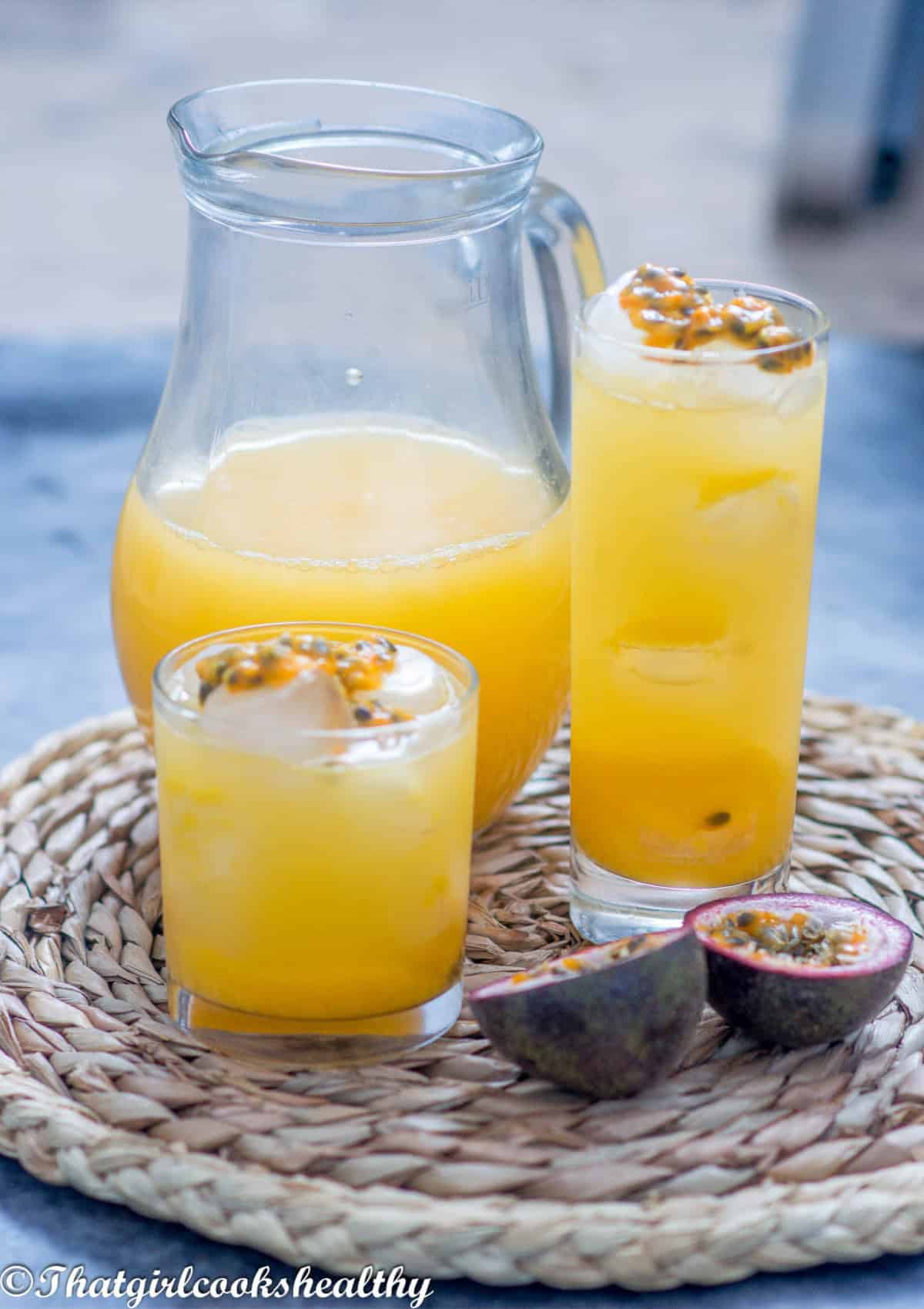 passion fruit juice in a glass