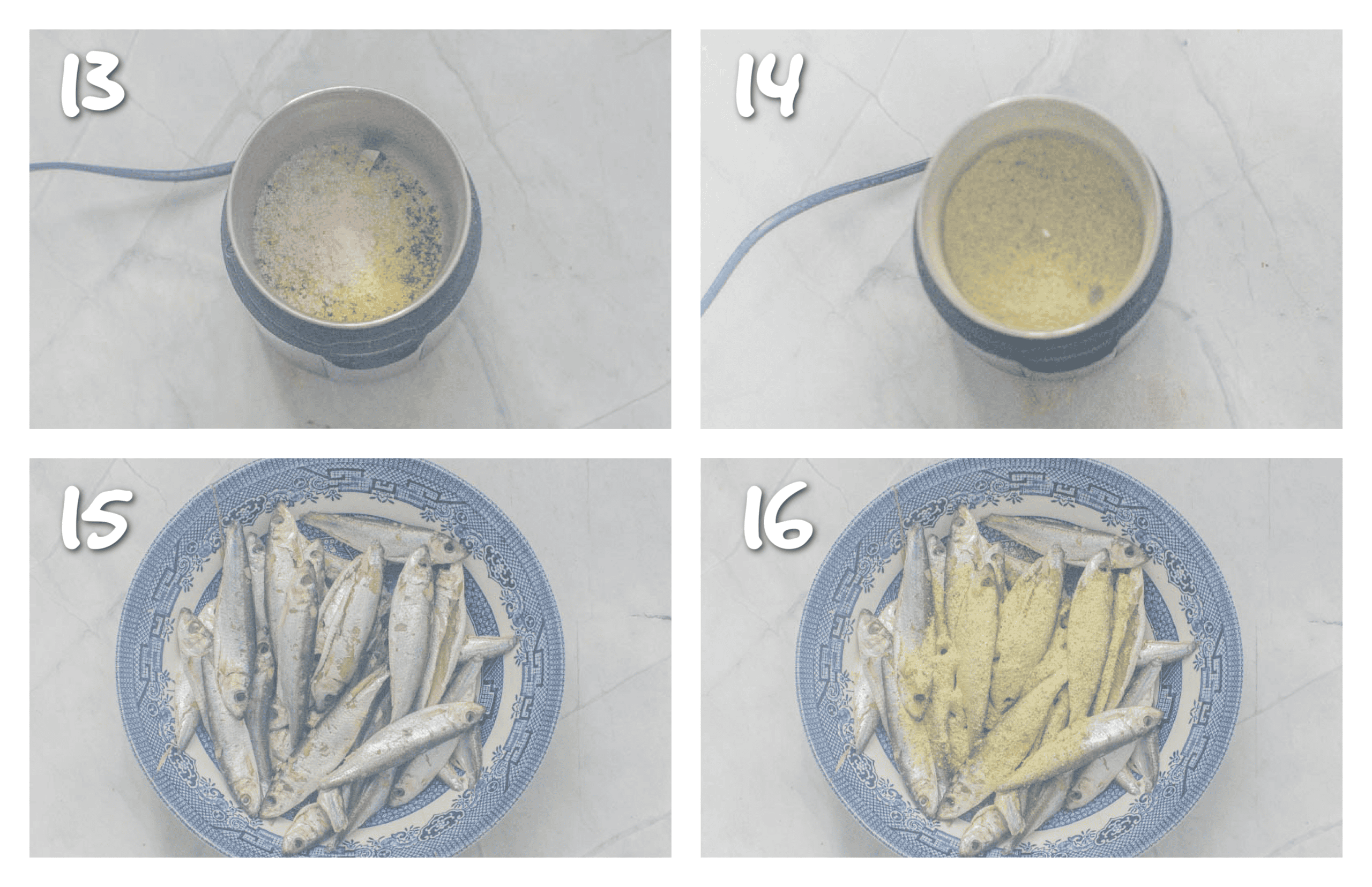 steps13-16 seasoning the sprats