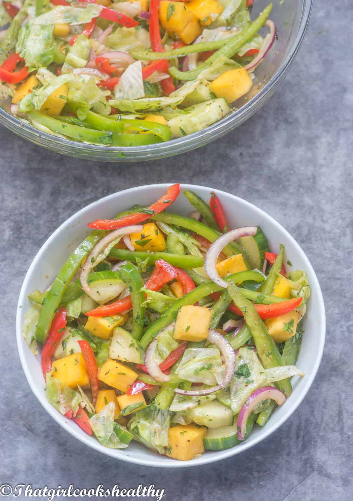 mango salad in a dish