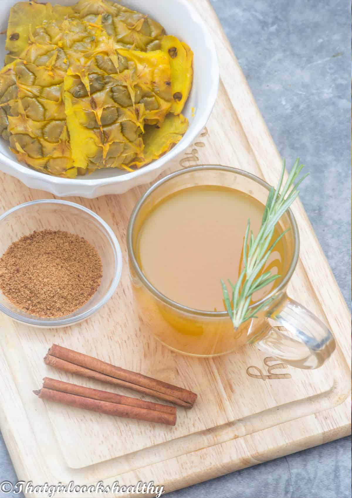 Overhead shot of the tea