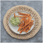 fries with a green dip