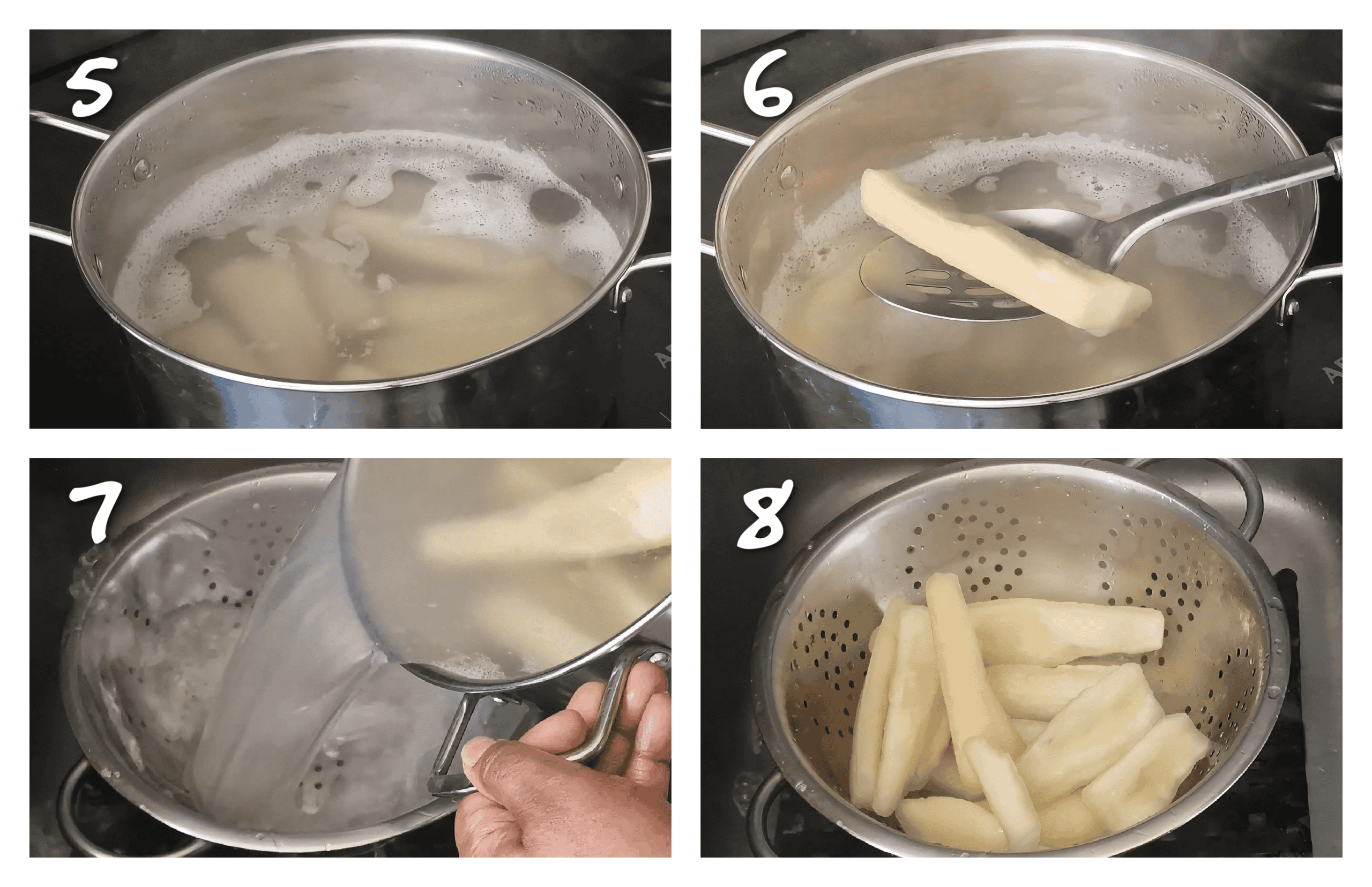 step5-8 parboiling the fries
