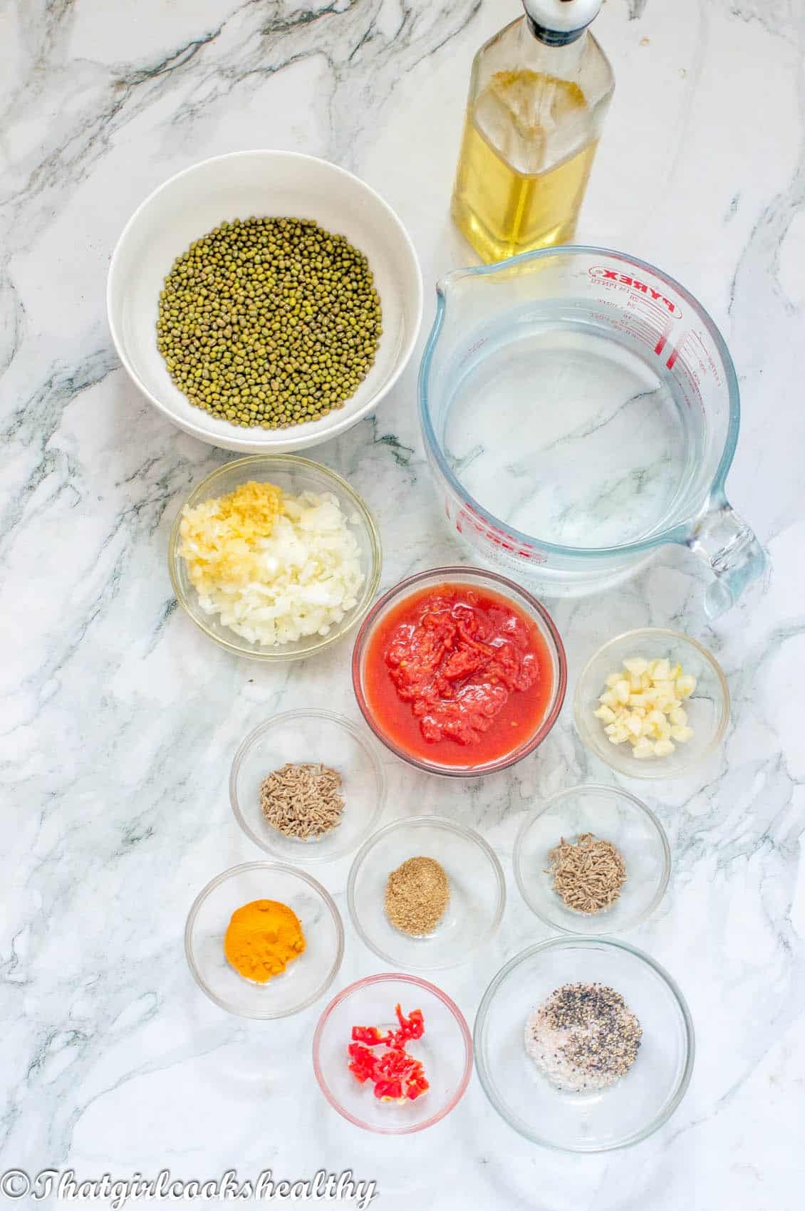 Ingredient you will need for mung bean dhal