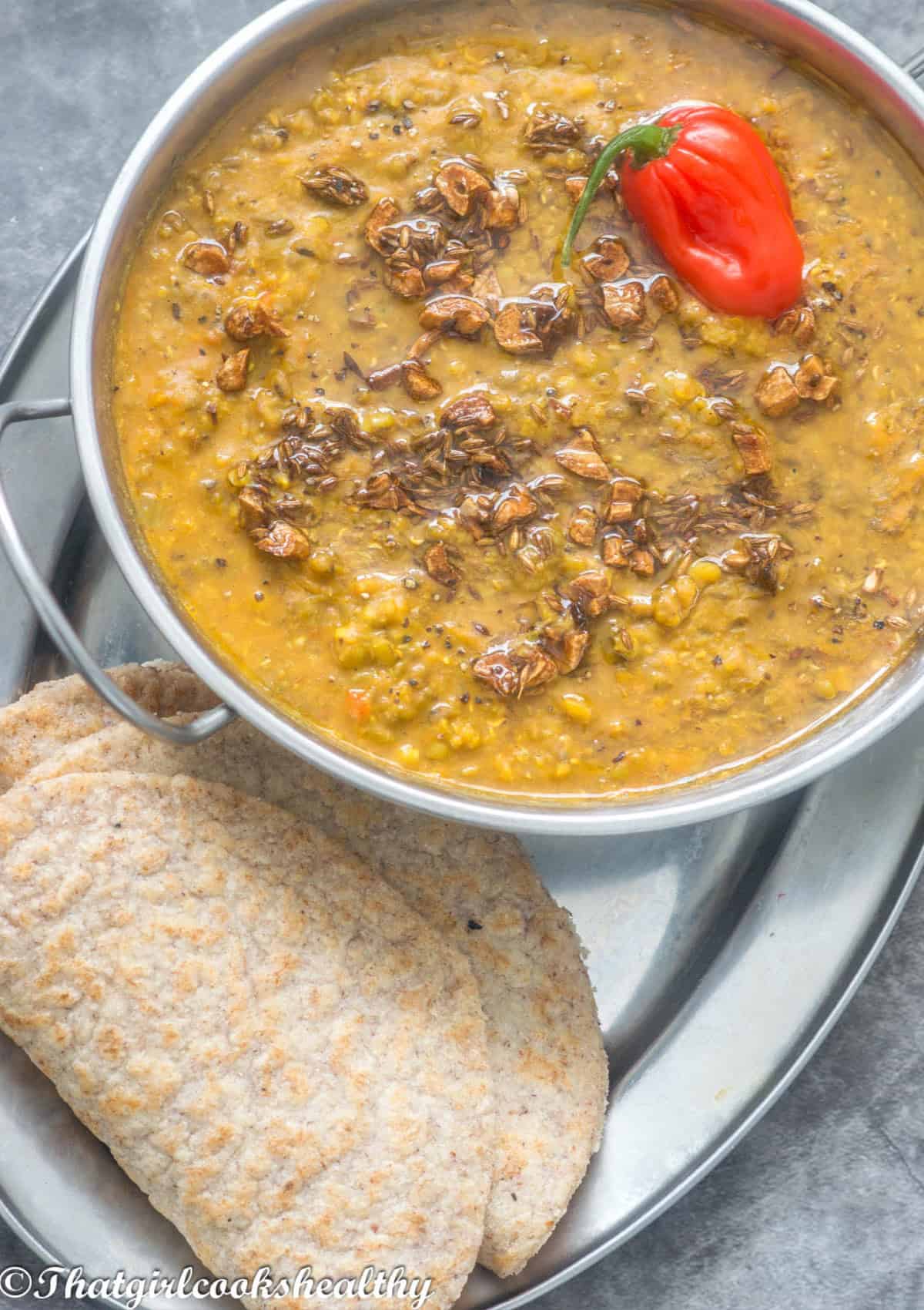 close up of the dhal
