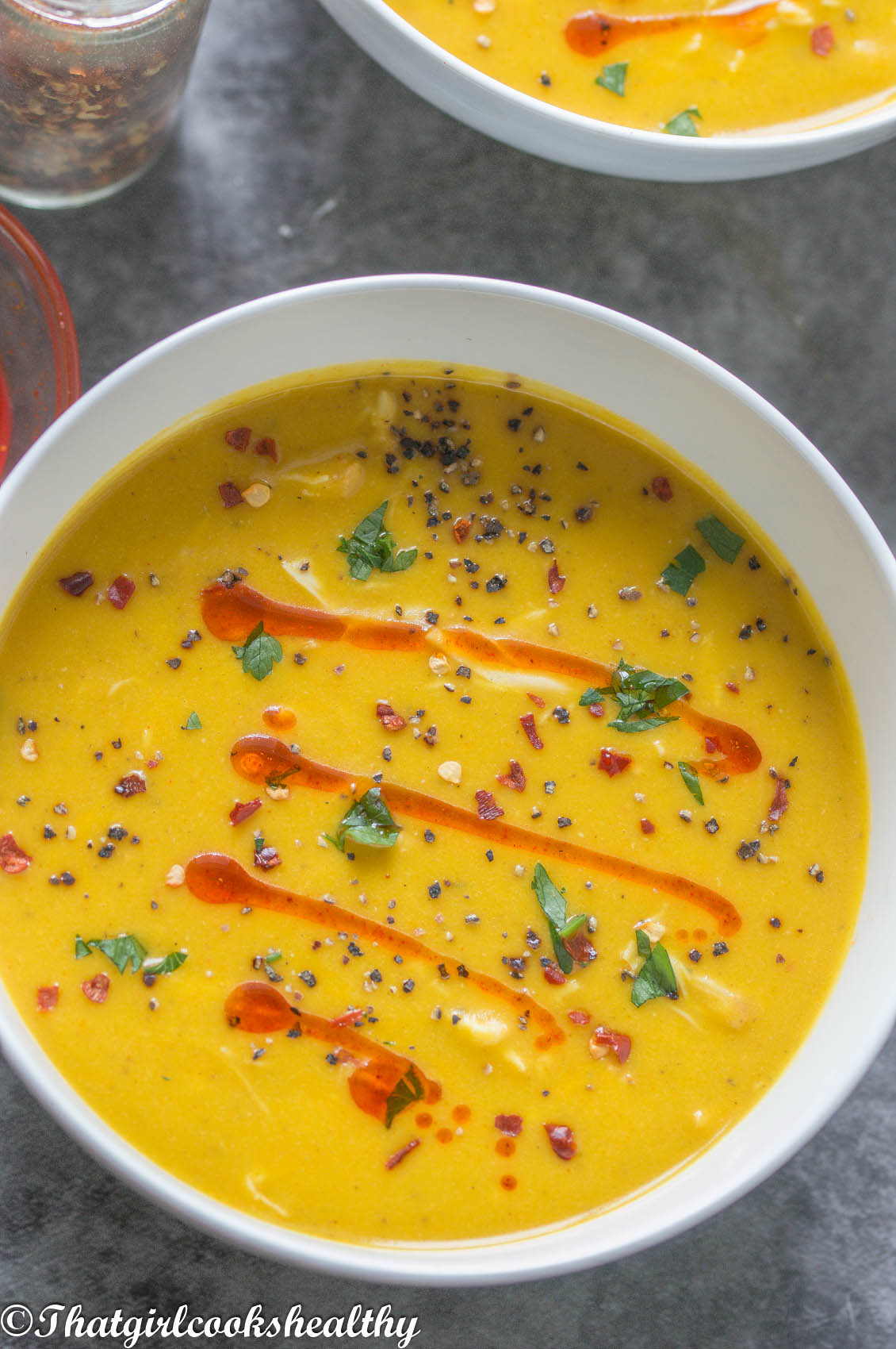 close up of the soup