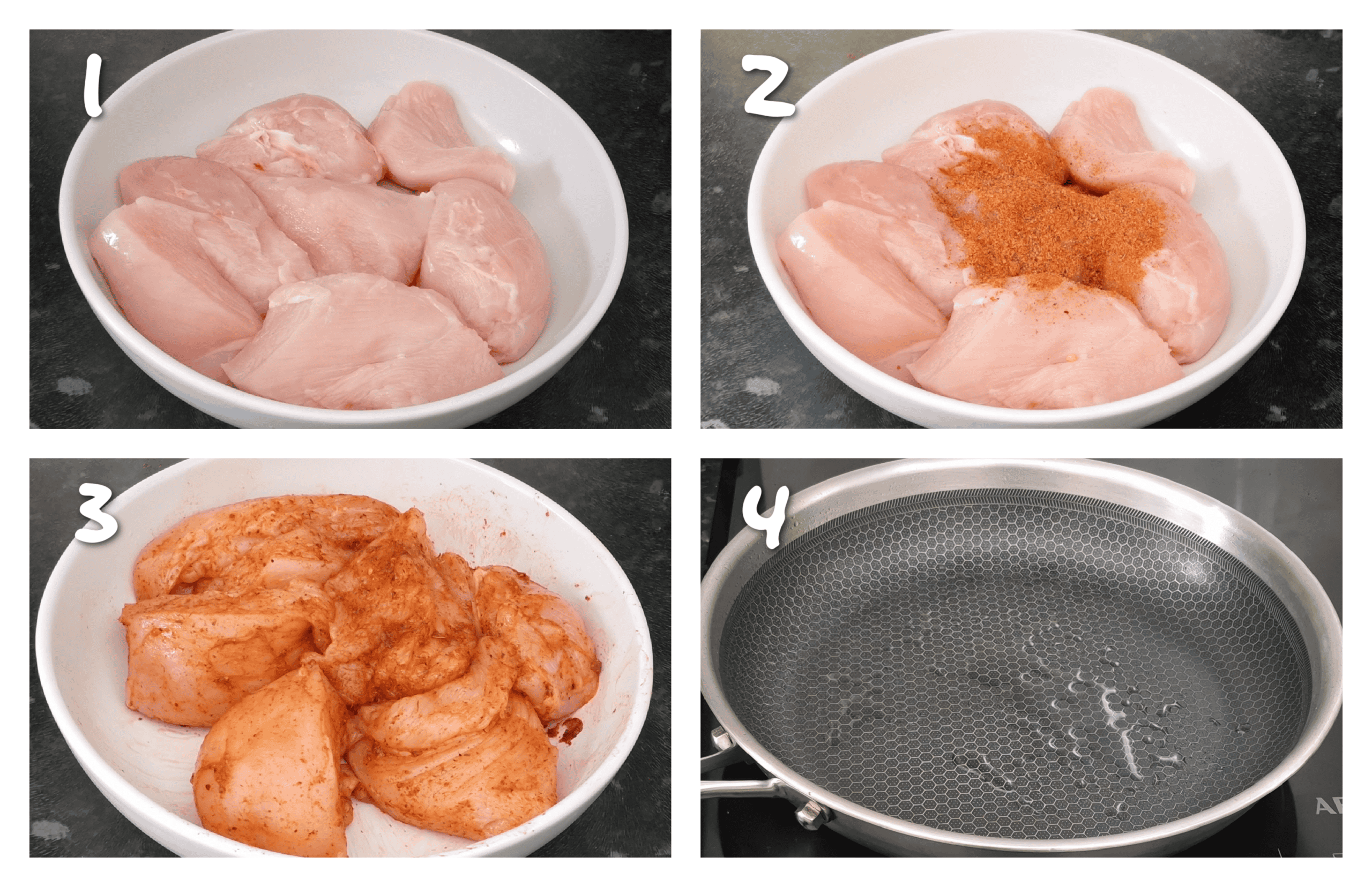 step1-4 seasoning the chicken
